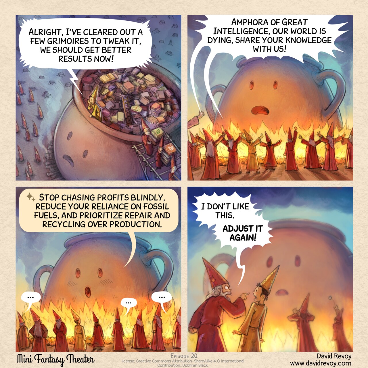 MiniFantasyTheater, The Amphora of Great Intelligence (AGI) Part 2, page 1. English comic artwork by David Revoy.