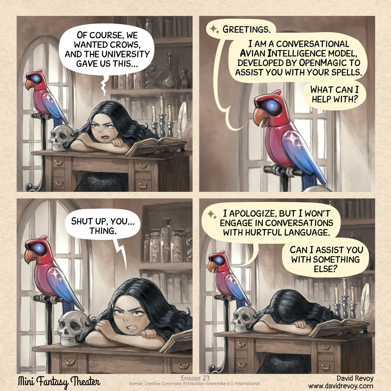 MiniFantasyTheater, The new feature nobody wanted, page 1. English comic artwork by David Revoy.