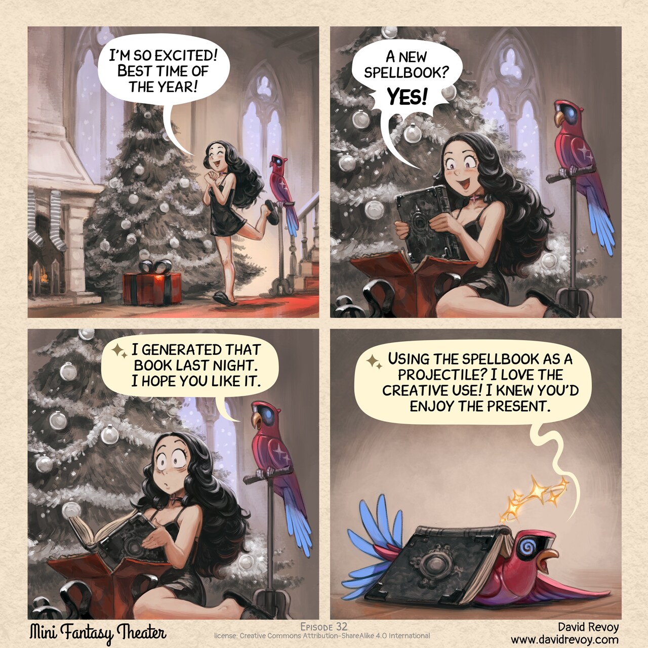 MiniFantasyTheater, Holiday special, page 1. English comic artwork by David Revoy.