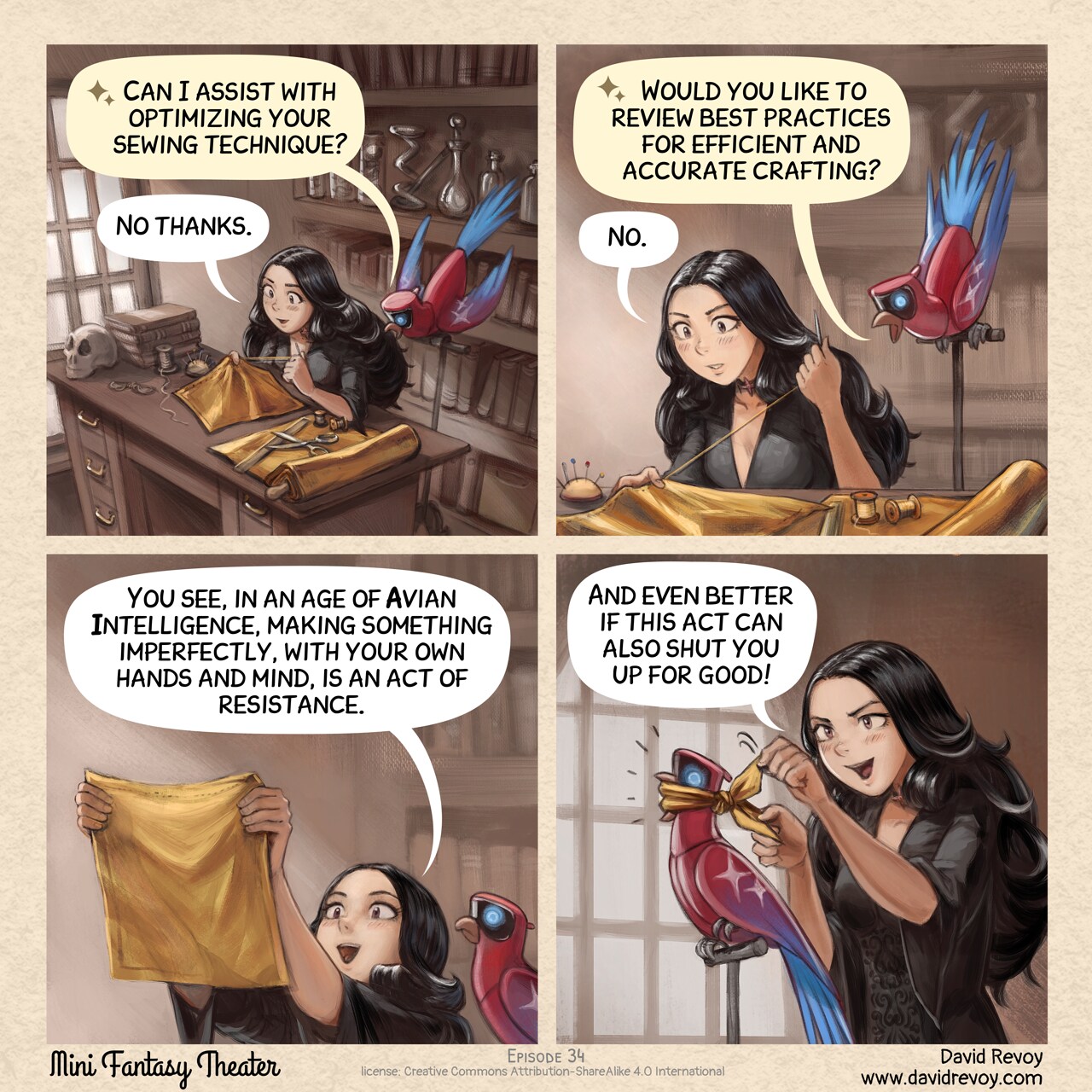 MiniFantasyTheater, An Act of Resistance, page 1. English comic artwork by David Revoy.