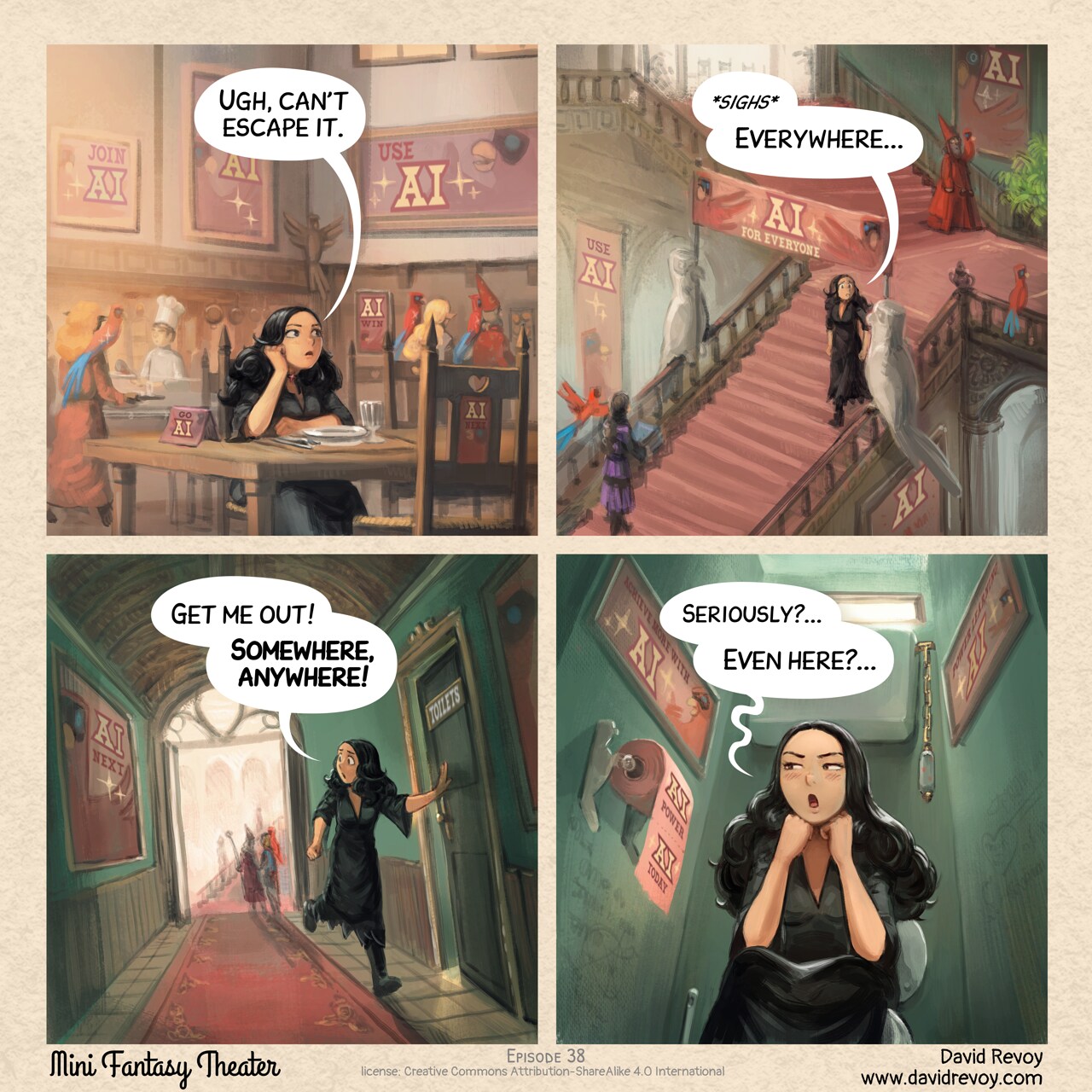 MiniFantasyTheater, Everywhere..., page 1. English comic artwork by David Revoy.