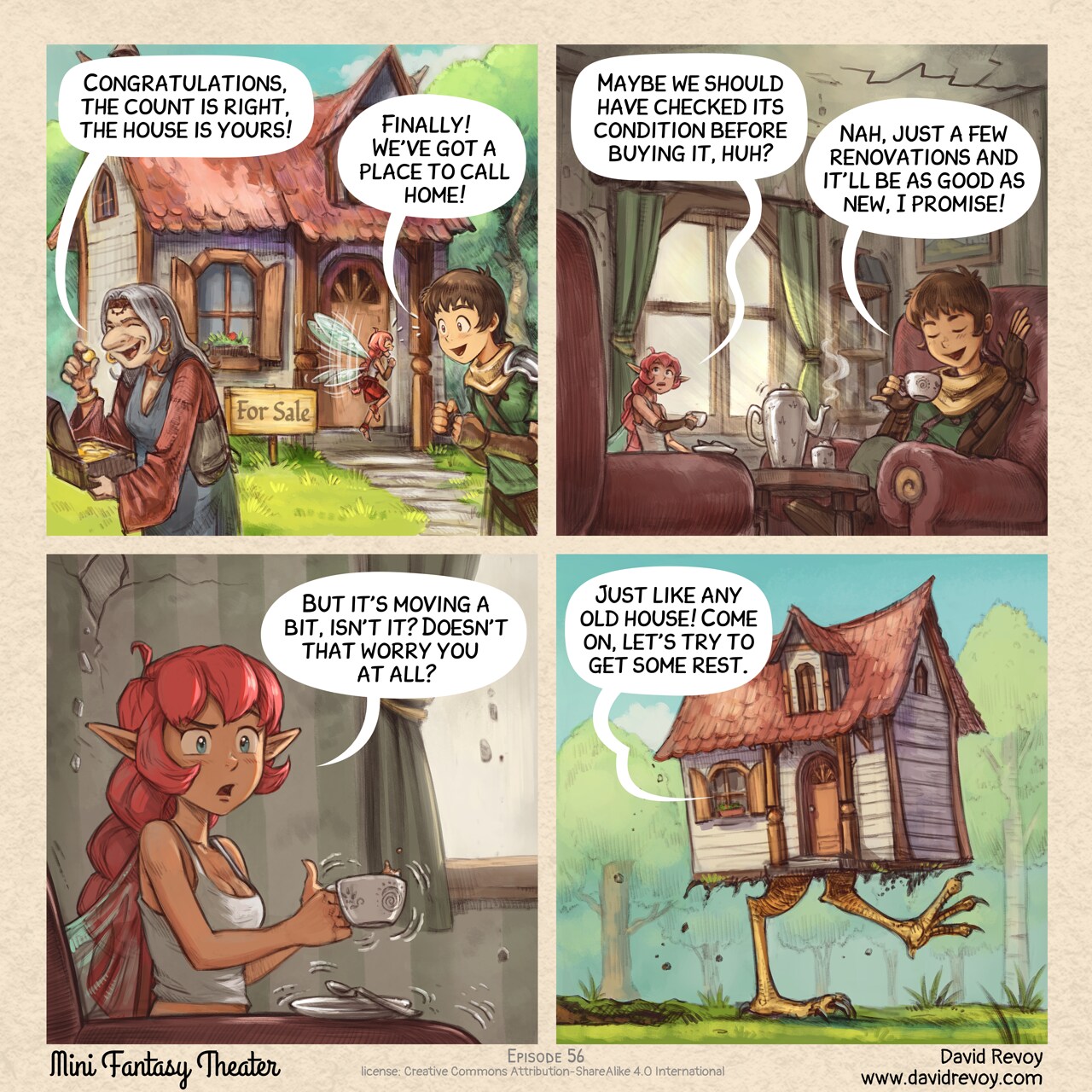 MiniFantasyTheater, Home Sweet Home...Sort of, page 1. English comic artwork by David Revoy.