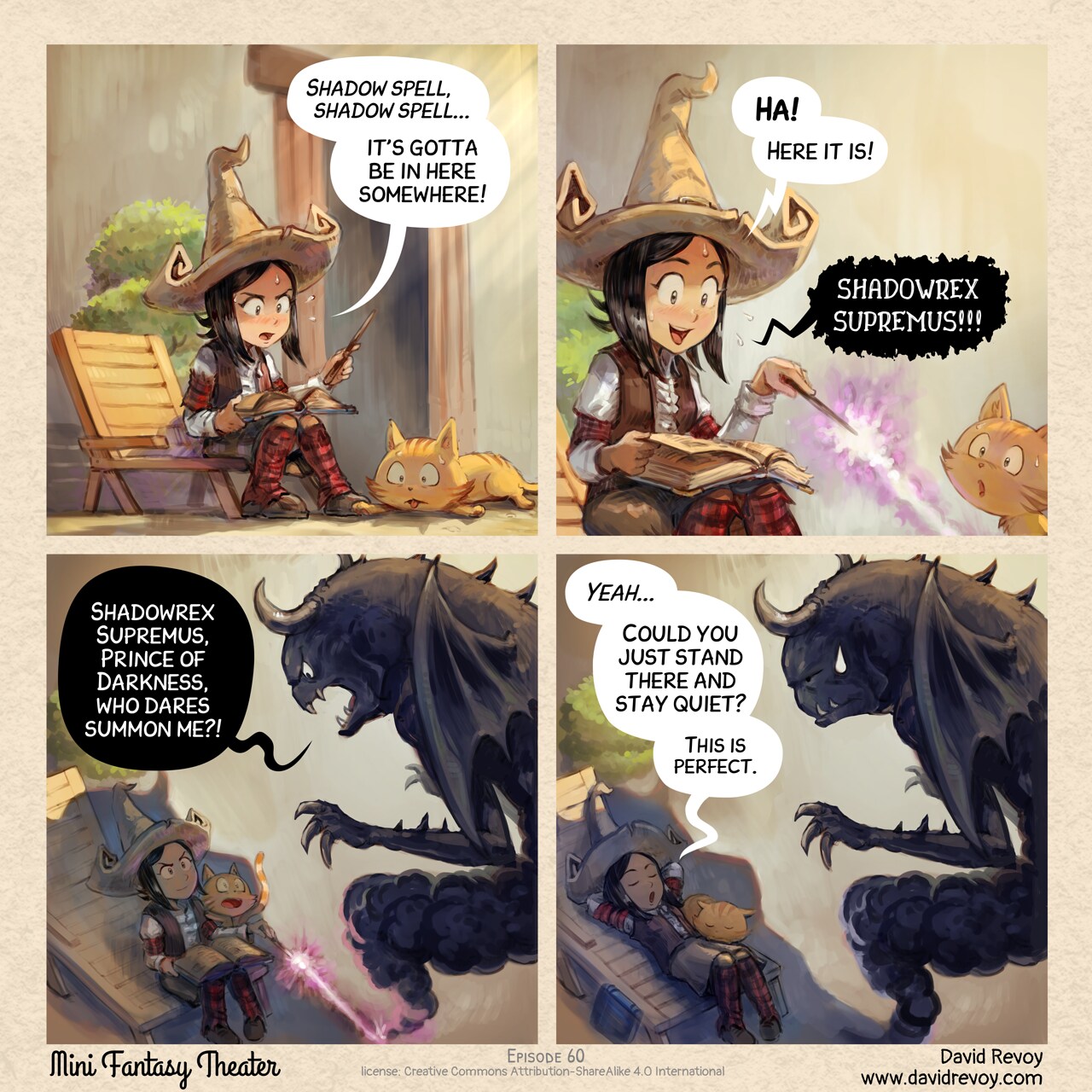 MiniFantasyTheater, Summer Witchcraft, page 1. English comic artwork by David Revoy.