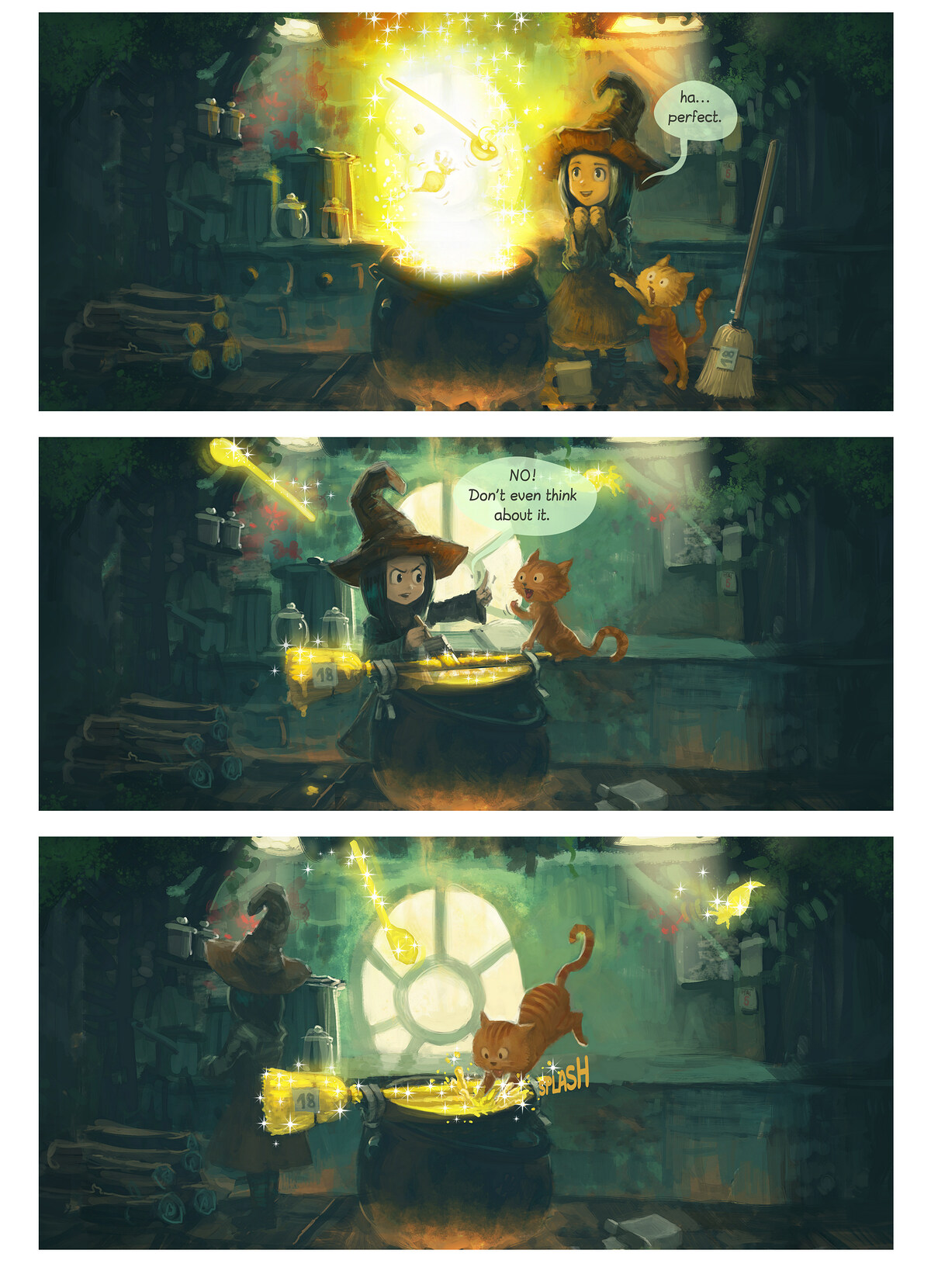 Pepper & Carrot, The Potion of Flight, page 2. English comic artwork by David Revoy.
