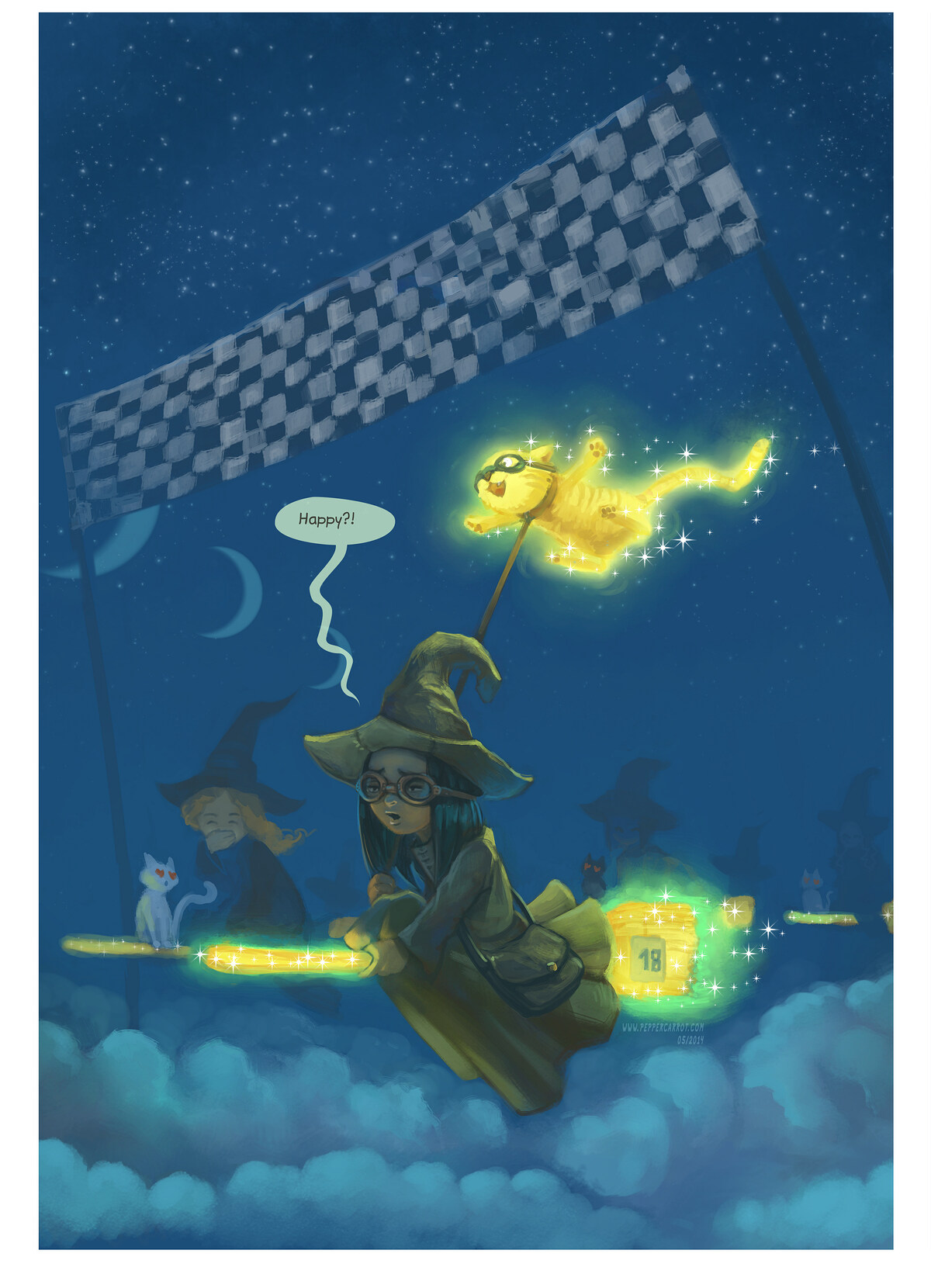 Pepper & Carrot, The Potion of Flight, page 3. English comic artwork by David Revoy.