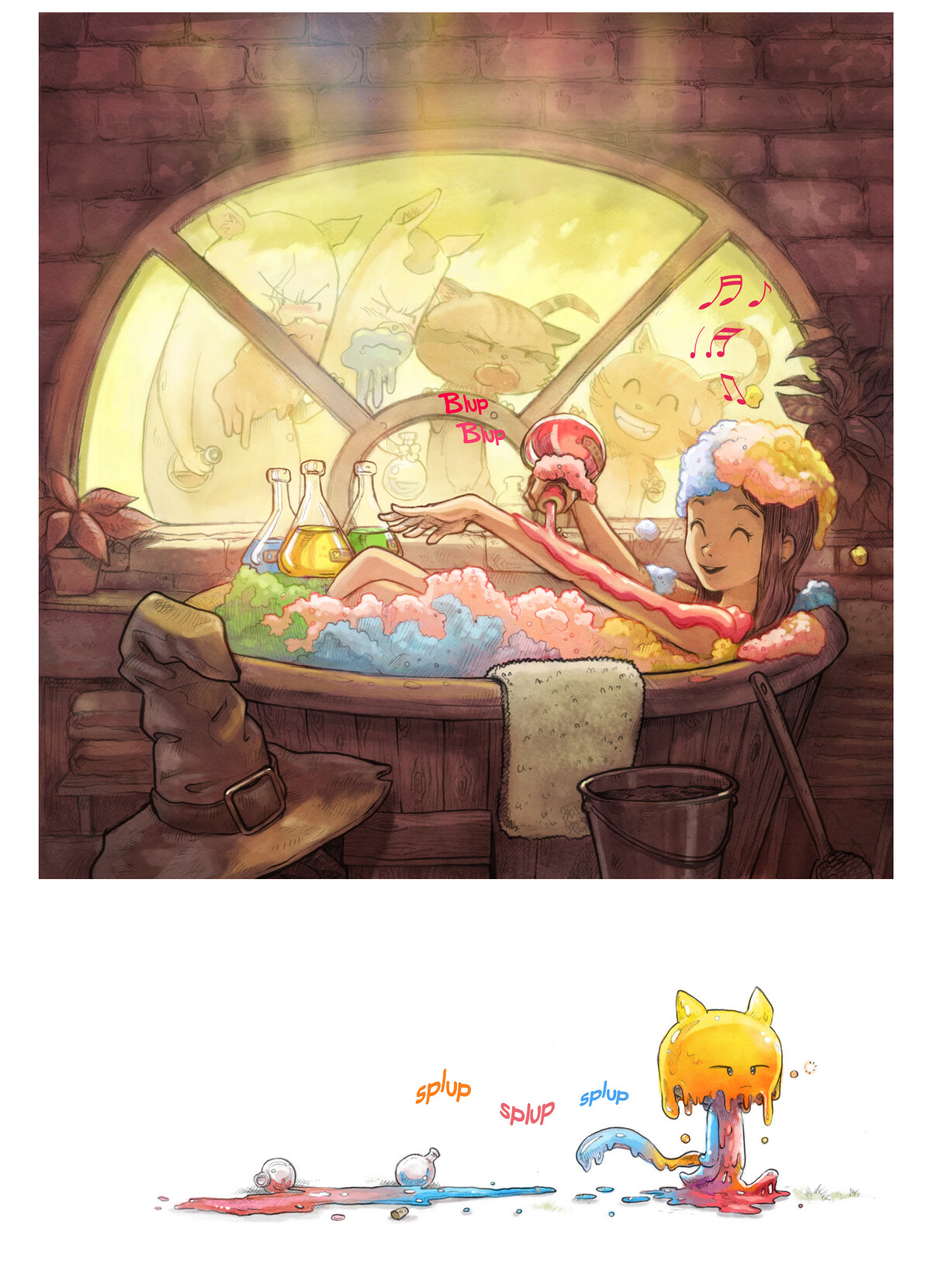 Pepper & Carrot, Rainbow Potions, page 5. English comic artwork by David Revoy.