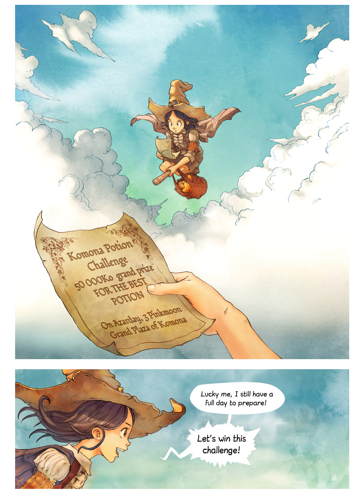 Pepper & Carrot, The Secret Ingredients, page 3. English comic artwork by David Revoy.