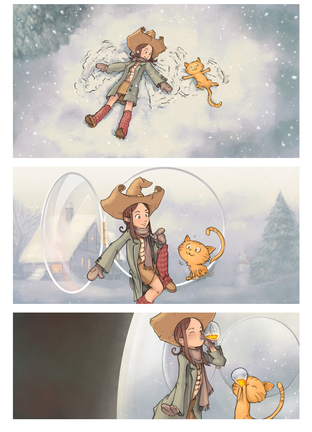 Pepper & Carrot, Special holiday episode, page 2. English comic artwork by David Revoy.