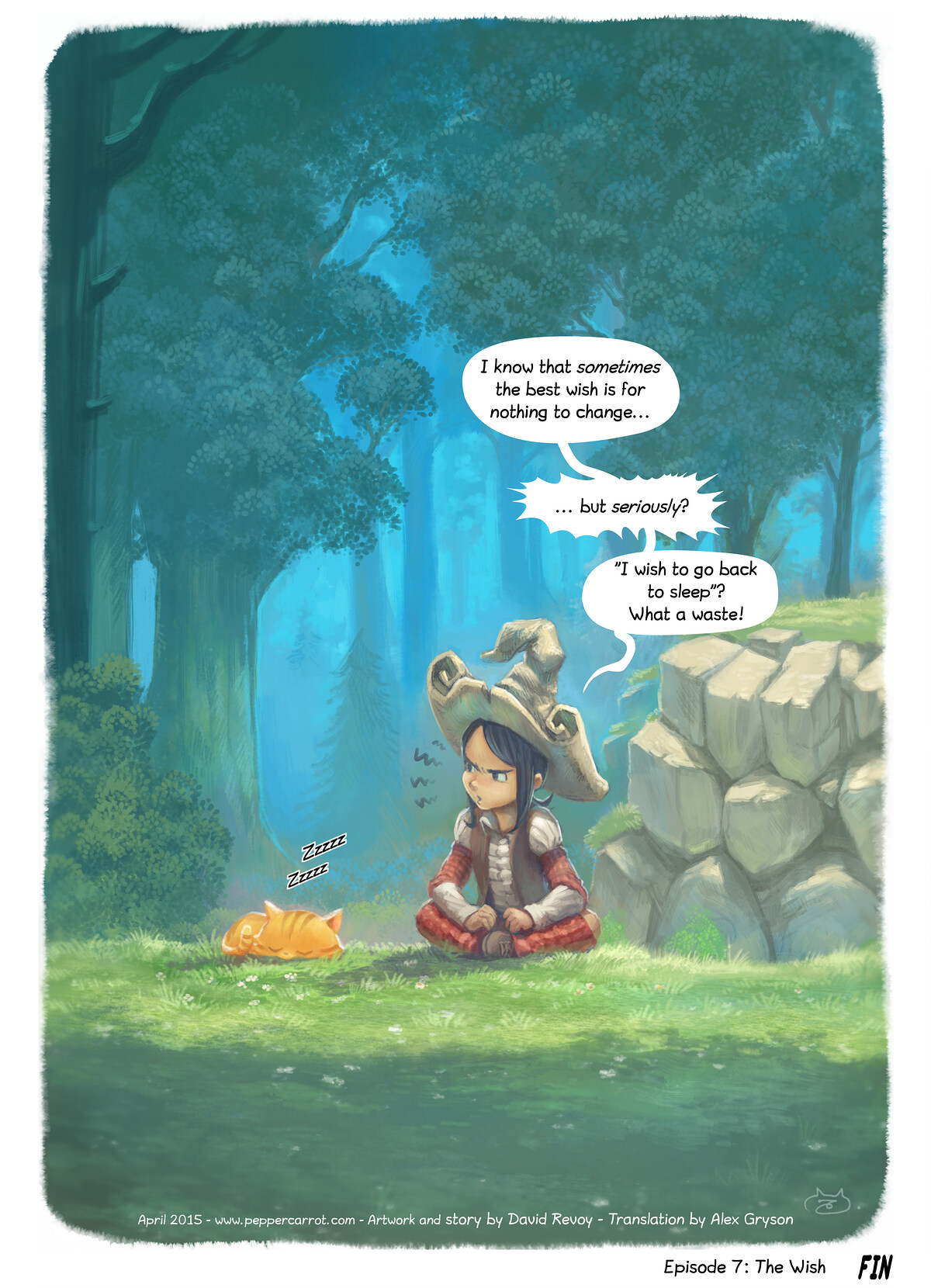 Pepper & Carrot, The Wish, page 5. English comic artwork by David Revoy.