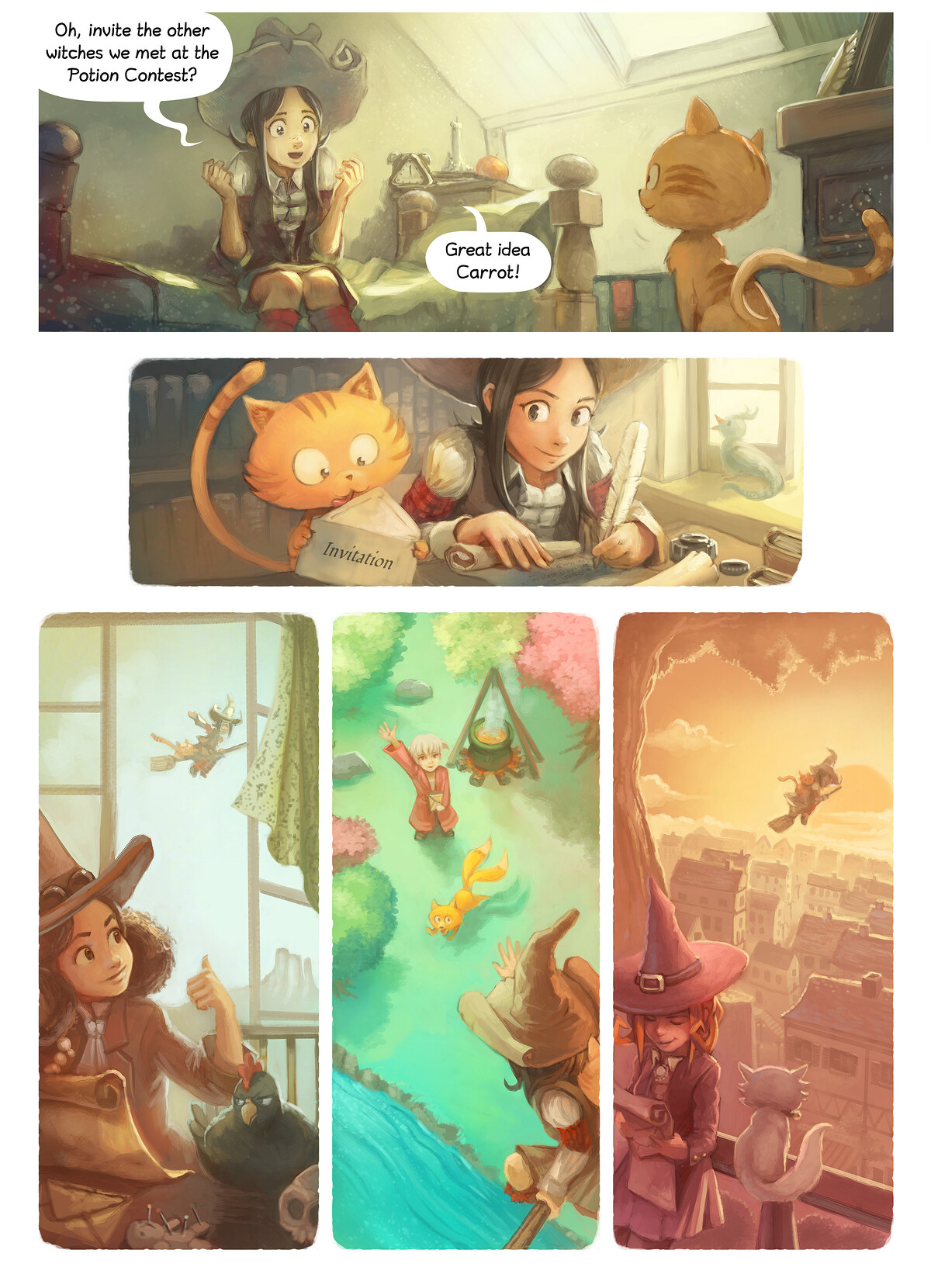 Pepper & Carrot, Pepper's Birthday Party, page 2. English comic artwork by David Revoy.