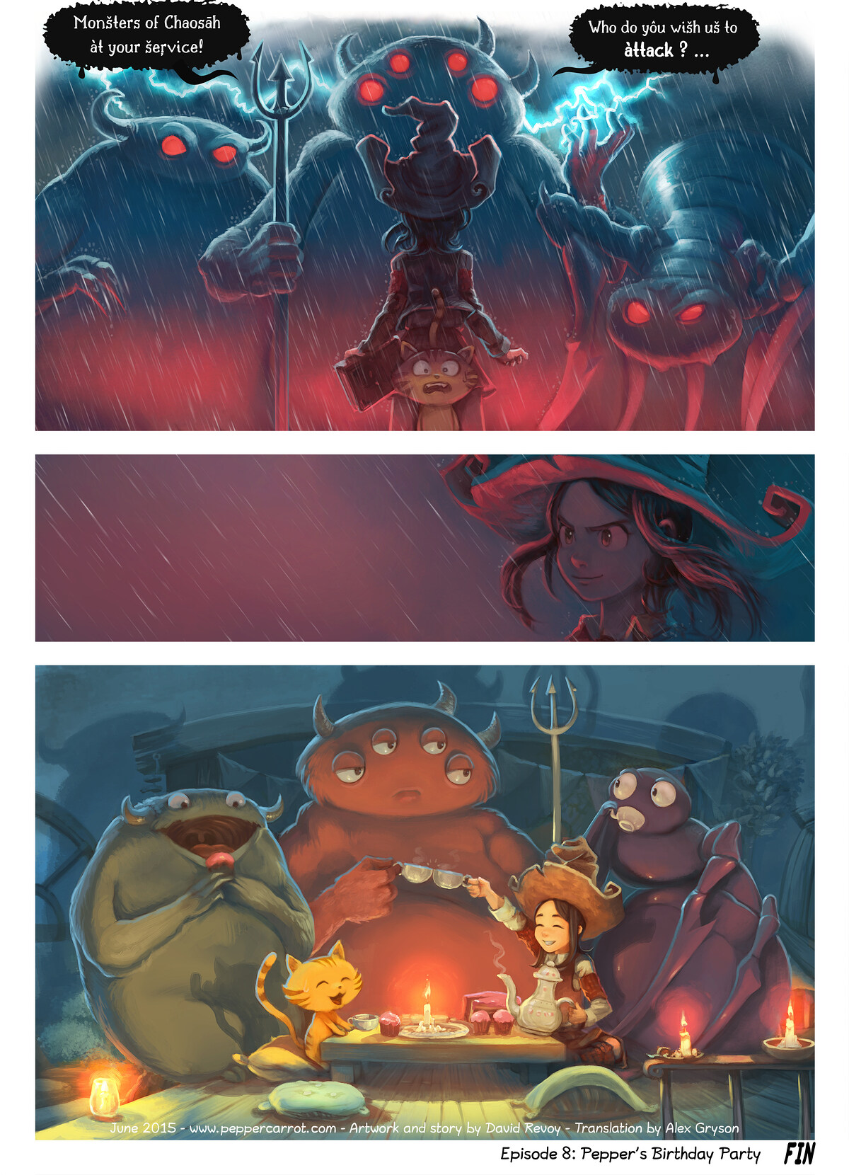 Pepper & Carrot, Pepper's Birthday Party, page 6. English comic artwork by David Revoy.