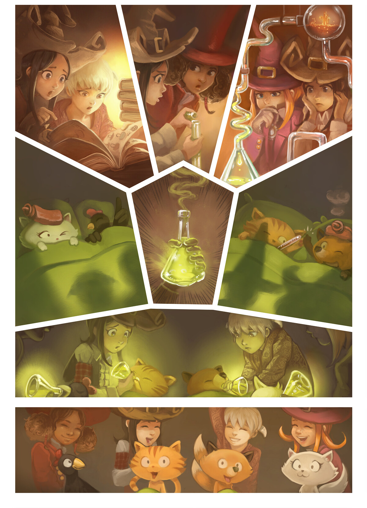Pepper & Carrot, The Remedy, page 6. English comic artwork by David Revoy.
