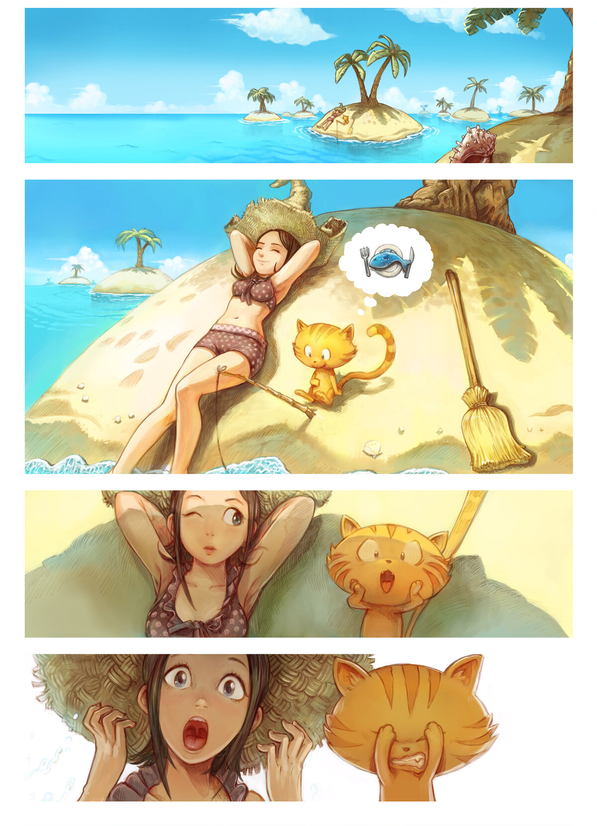 Pepper & Carrot, Summer Special, page 1. English comic artwork by David Revoy.