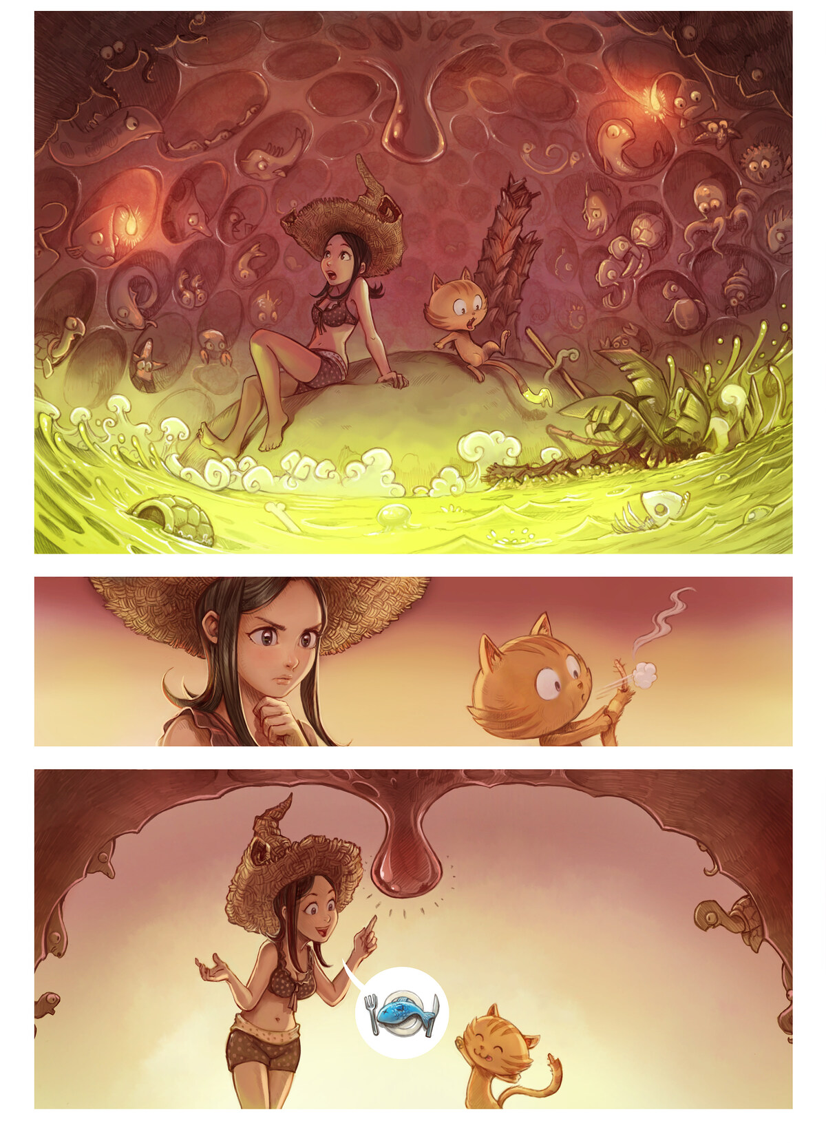Pepper & Carrot, Summer Special, page 3. English comic artwork by David Revoy.
