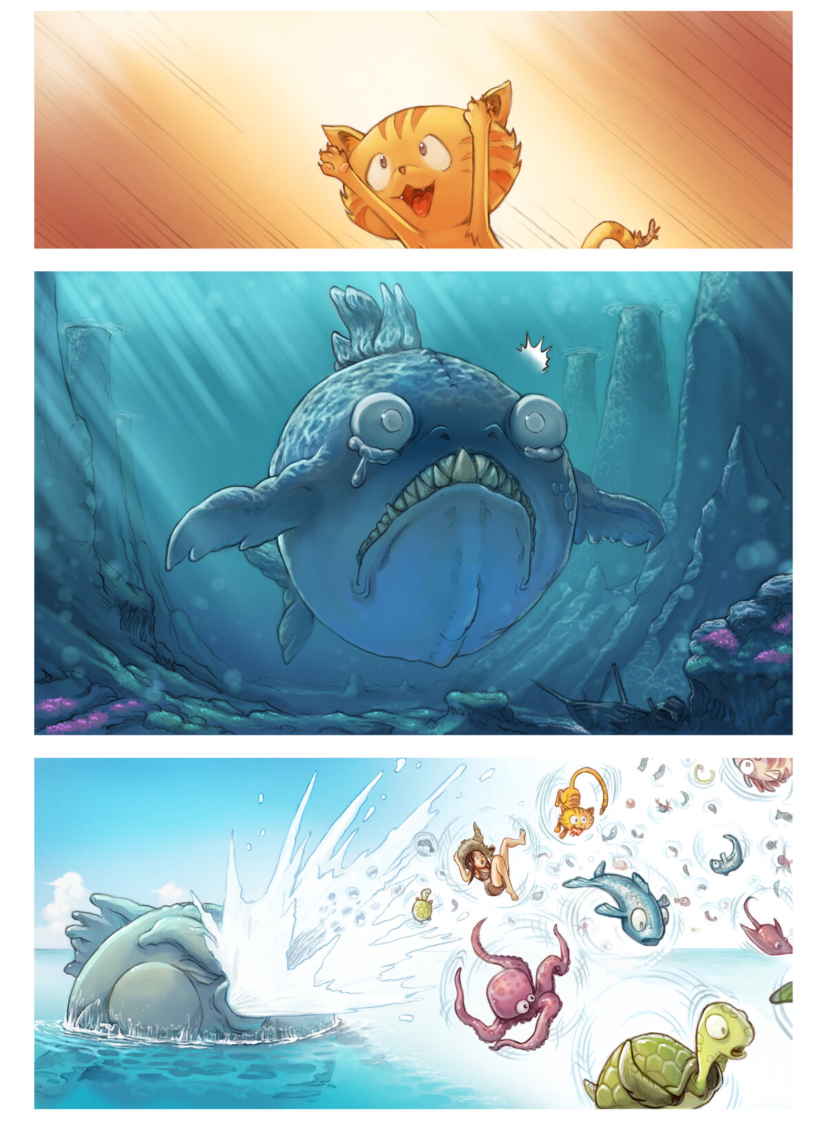Pepper & Carrot, Summer Special, page 4. English comic artwork by David Revoy.