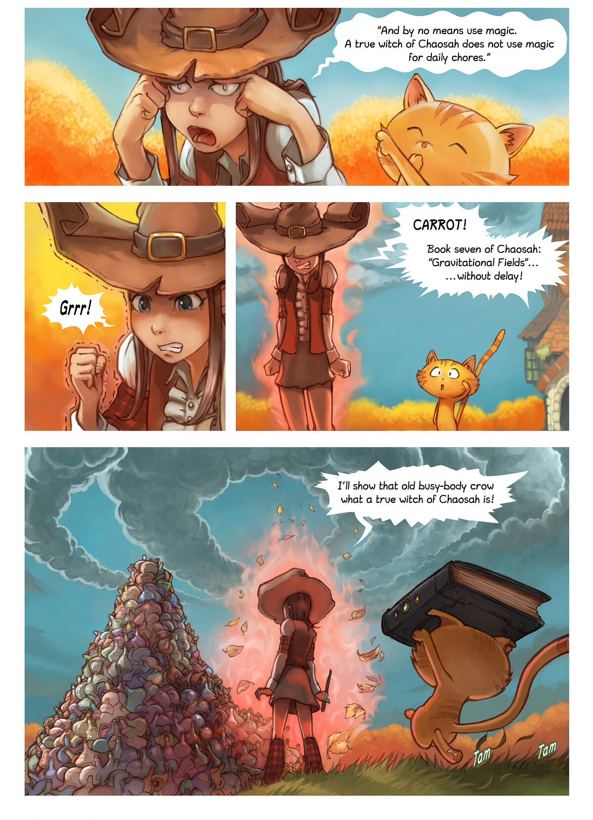 Pepper & Carrot, Autumn Clearout, page 3. English comic artwork by David Revoy.