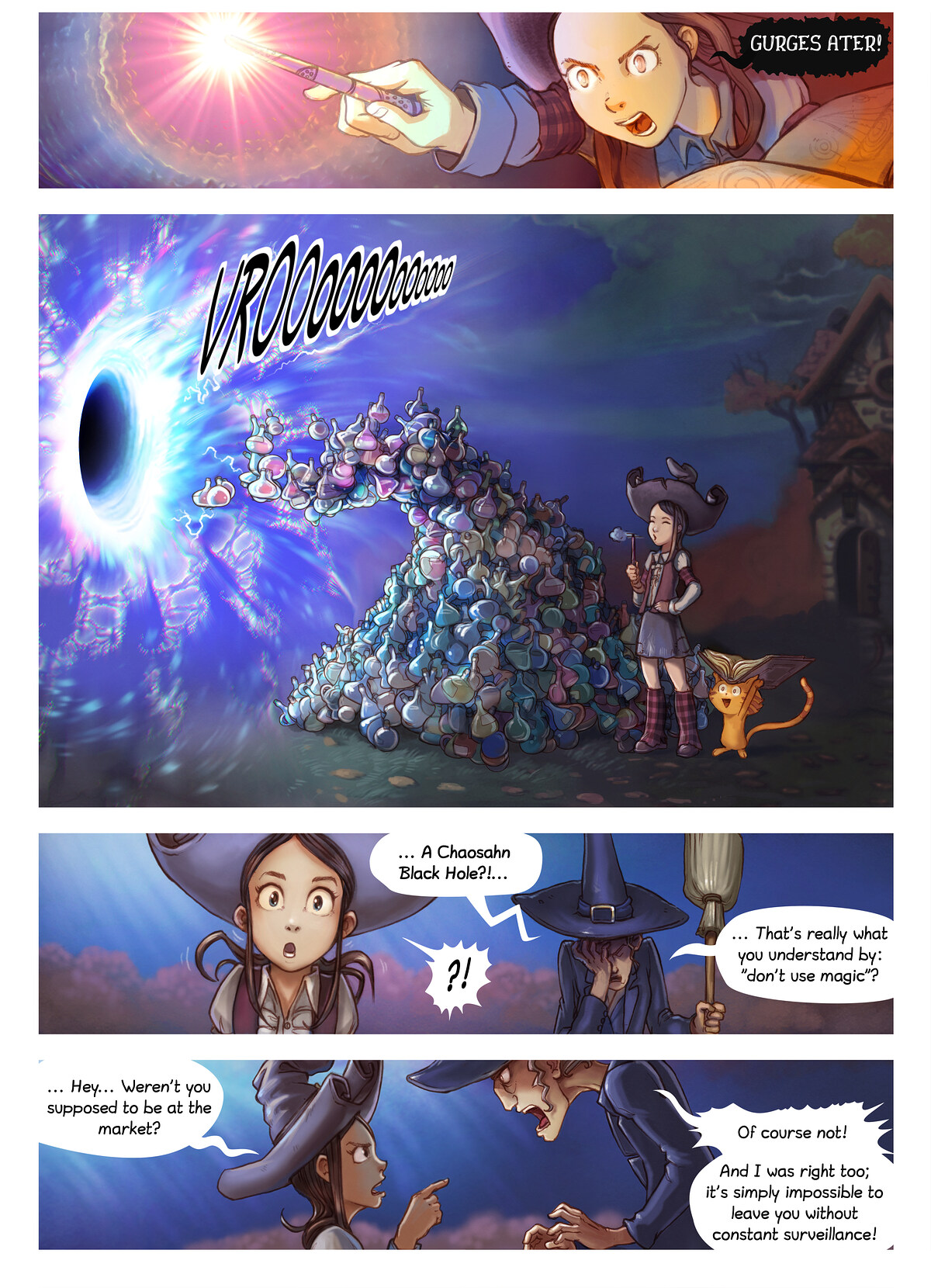 Pepper & Carrot, Autumn Clearout, page 4. English comic artwork by David Revoy.