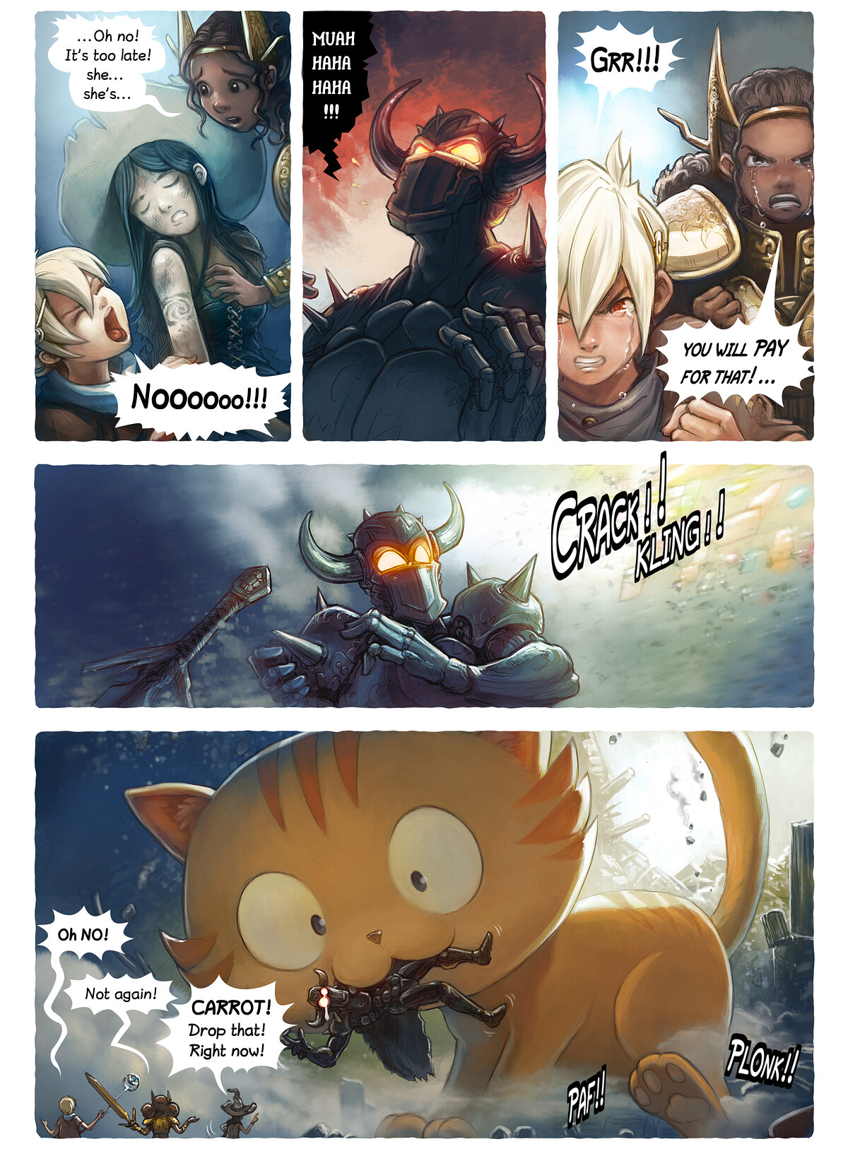Pepper & Carrot, The Pyjama Party, page 5. English comic artwork by David Revoy.
