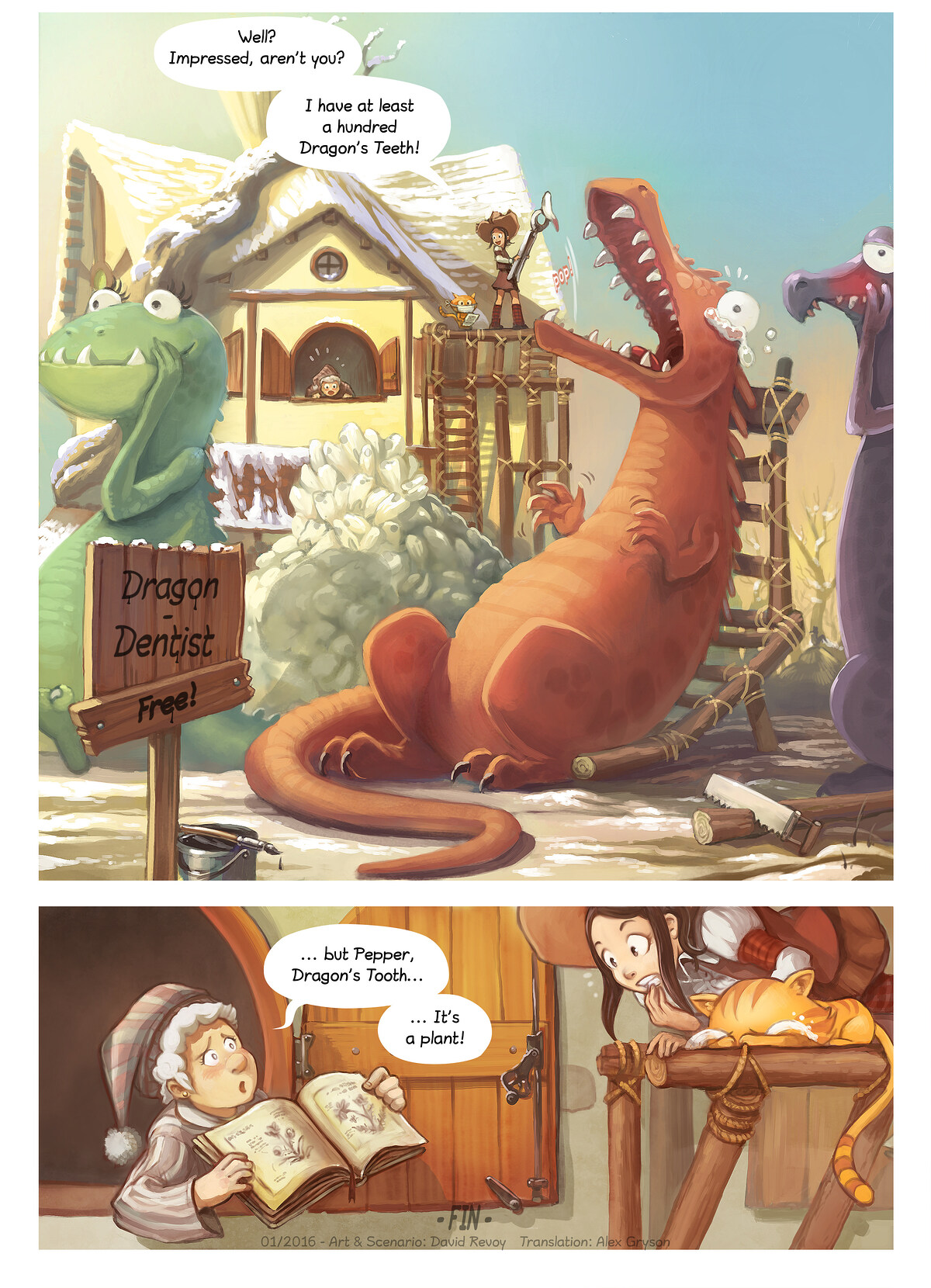 Pepper & Carrot, The Dragon's Tooth, page 6. English comic artwork by David Revoy.