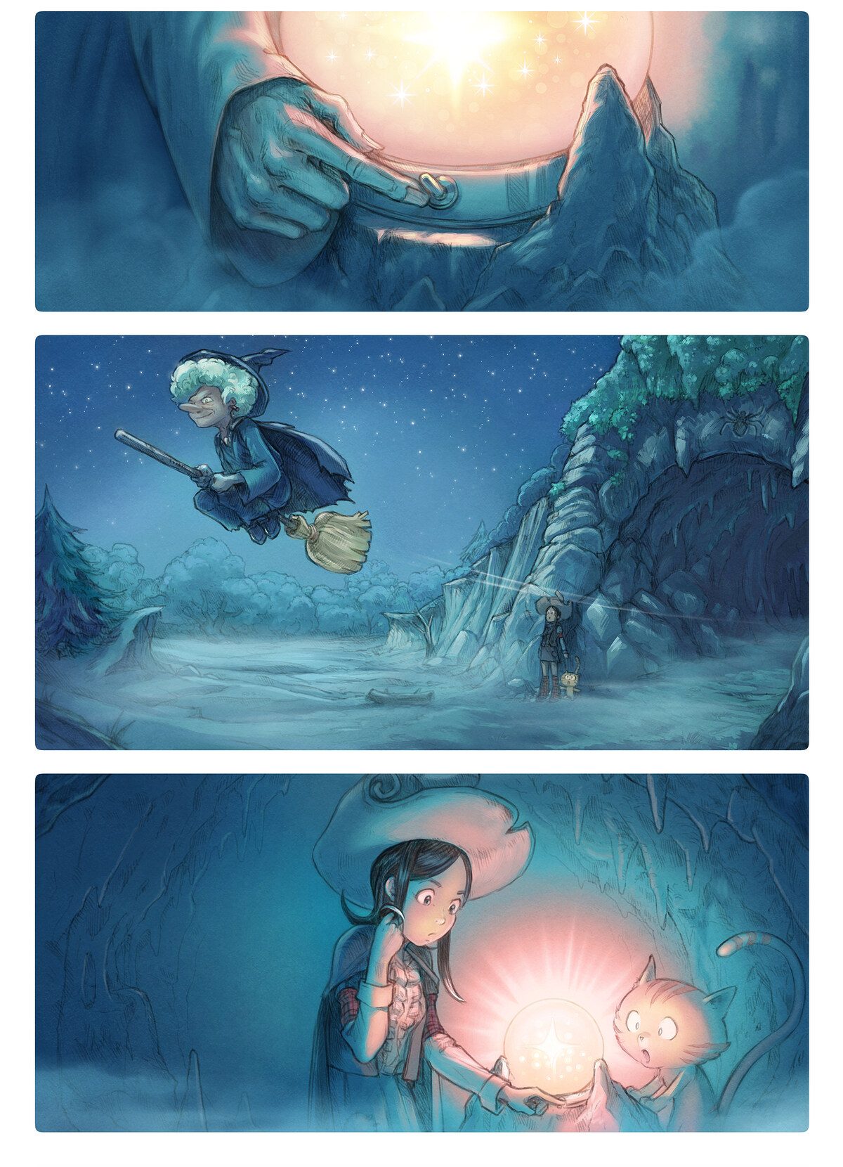 Pepper & Carrot, The Crystal Ball, page 2. English comic artwork by David Revoy.