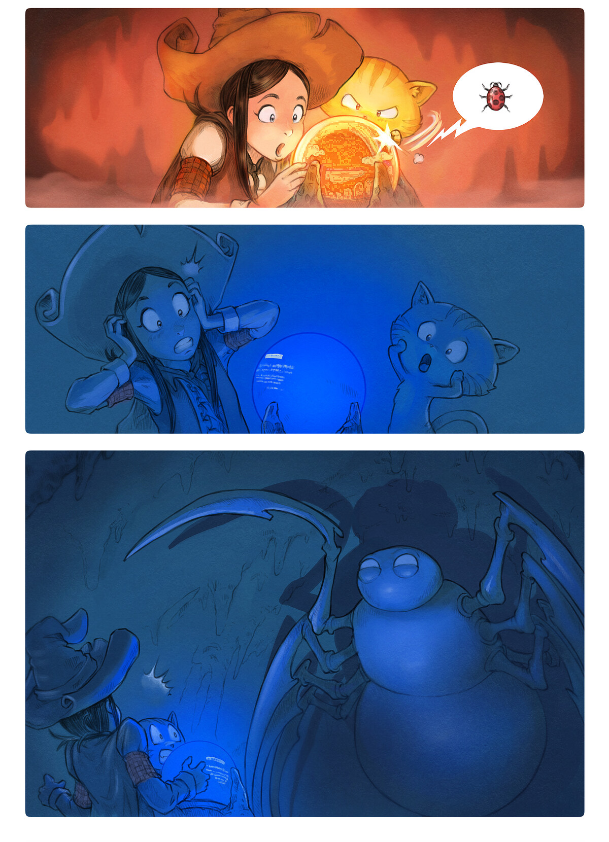 Pepper & Carrot, The Crystal Ball, page 5. English comic artwork by David Revoy.