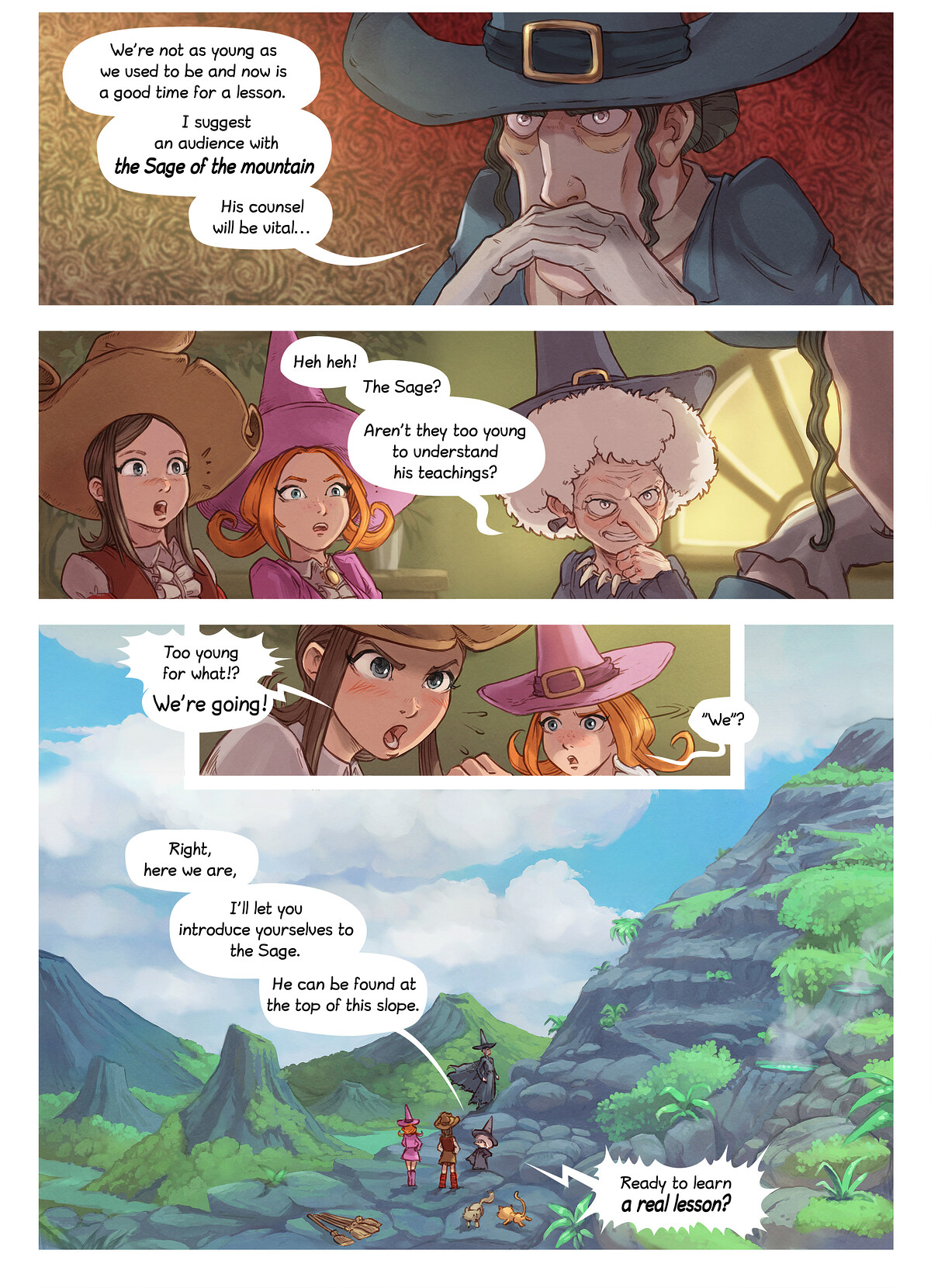 Pepper & Carrot, The Sage of the Mountain, page 4. English comic artwork by David Revoy.