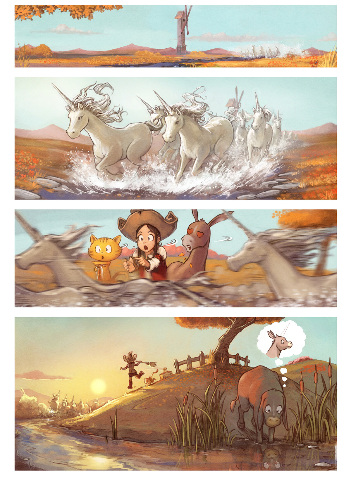 Pepper & Carrot, The Picnic, page 2. English comic artwork by David Revoy.