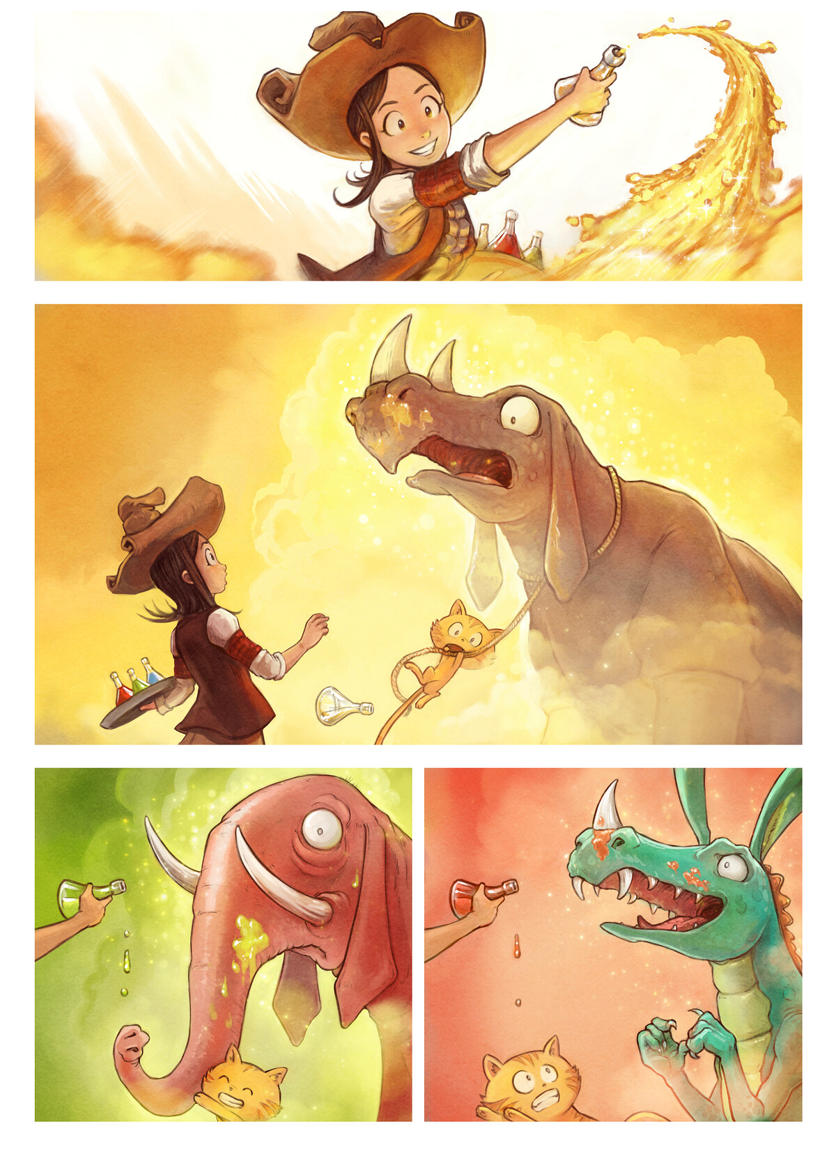 Pepper & Carrot, The Picnic, page 4. English comic artwork by David Revoy.