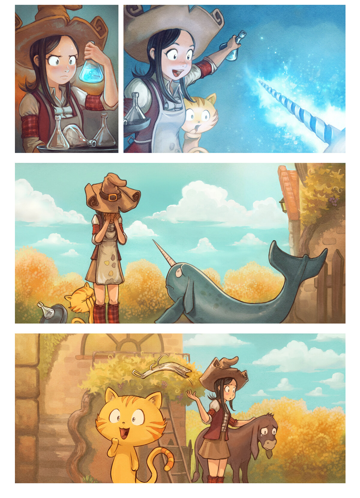 Pepper & Carrot, The Picnic, page 5. English comic artwork by David Revoy.