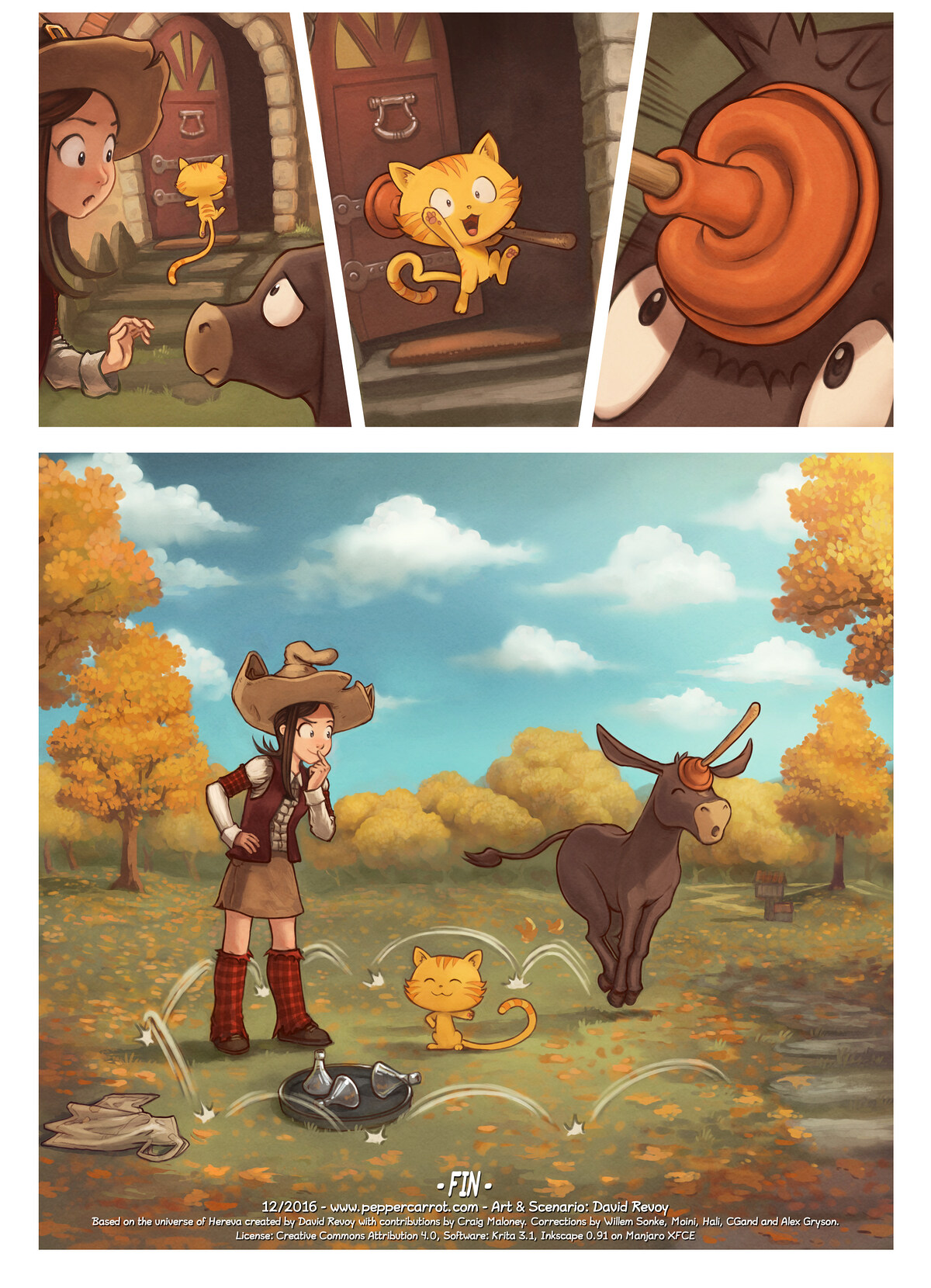 Pepper & Carrot, The Picnic, page 6. English comic artwork by David Revoy.