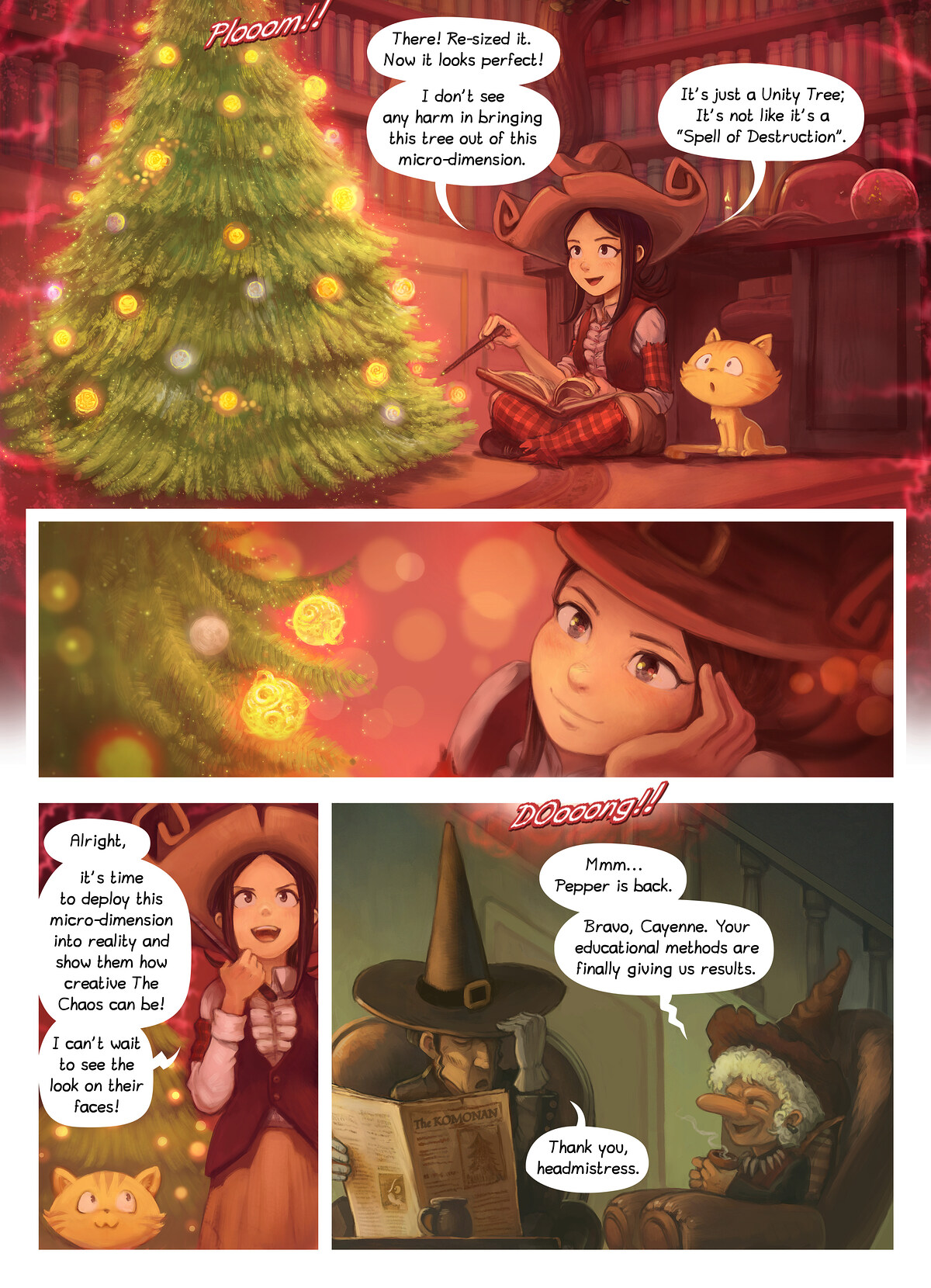 Pepper & Carrot, The Unity Tree, page 5. English comic artwork by David Revoy.