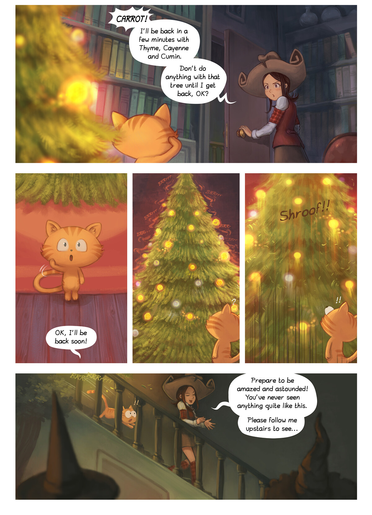 Pepper & Carrot, The Unity Tree, page 6. English comic artwork by David Revoy.