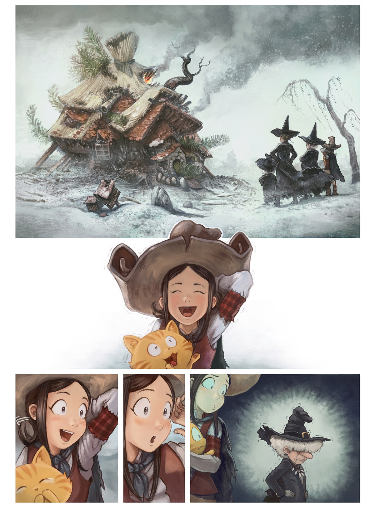 Pepper & Carrot, There Are No Shortcuts, page 1. English comic artwork by David Revoy.
