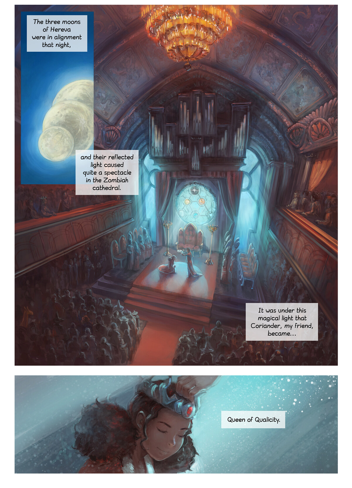 Pepper & Carrot, The Festivities, page 1. English comic artwork by David Revoy.