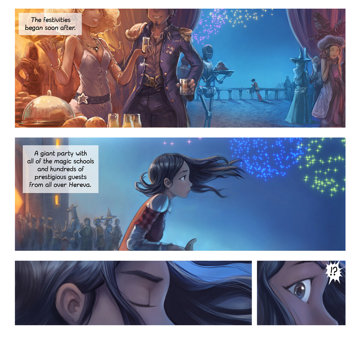 Pepper & Carrot, The Festivities, page 3. English comic artwork by David Revoy.