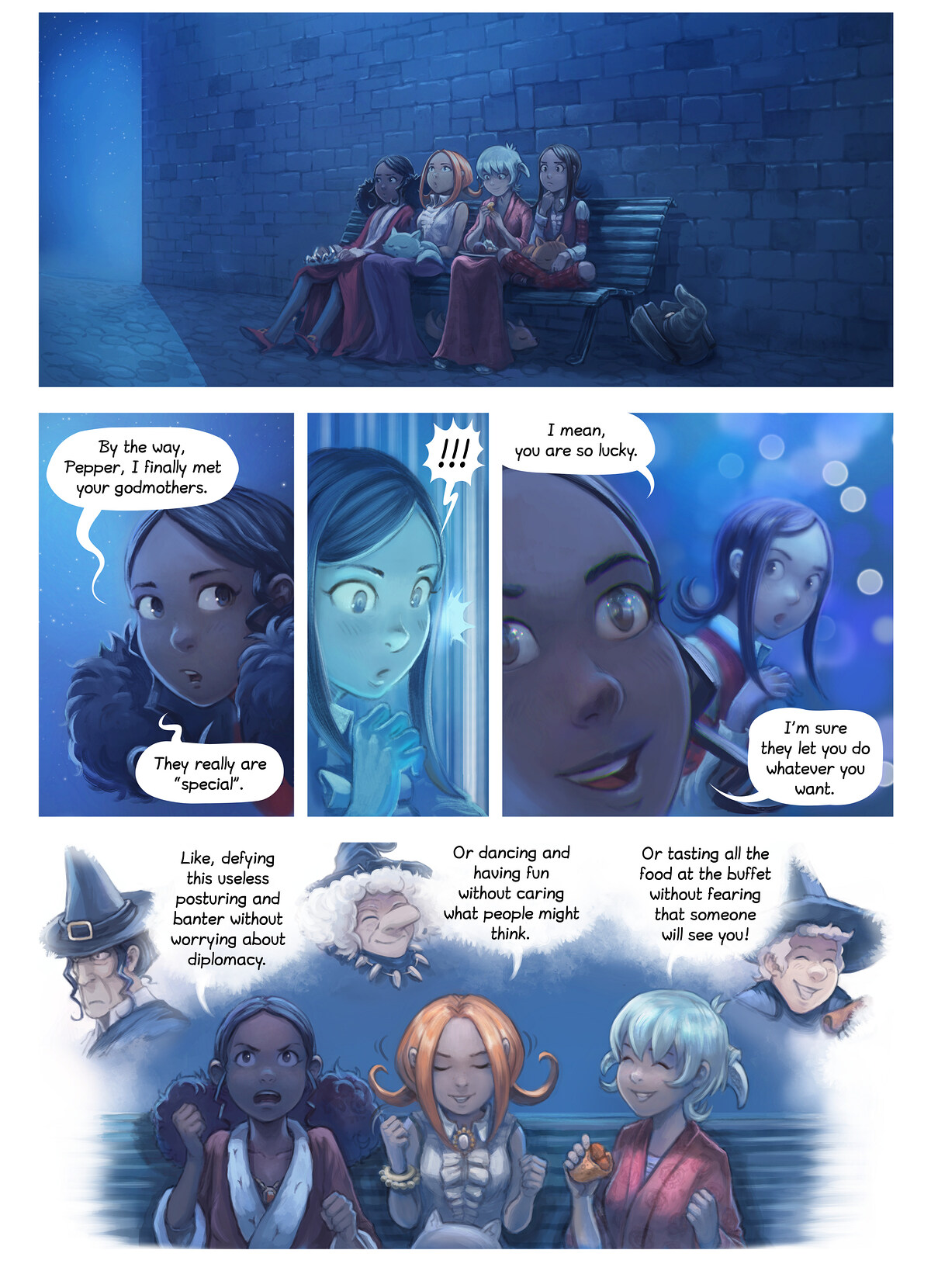 Pepper & Carrot, The Festivities, page 8. English comic artwork by David Revoy.