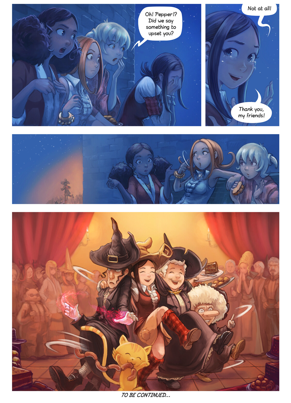 Pepper & Carrot, The Festivities, page 9. English comic artwork by David Revoy.
