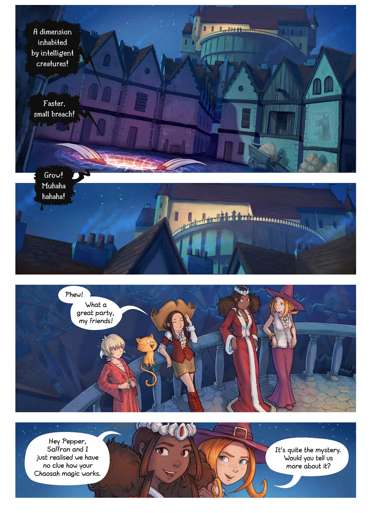 Pepper & Carrot, Destroyer of Worlds, page 2. English comic artwork by David Revoy.