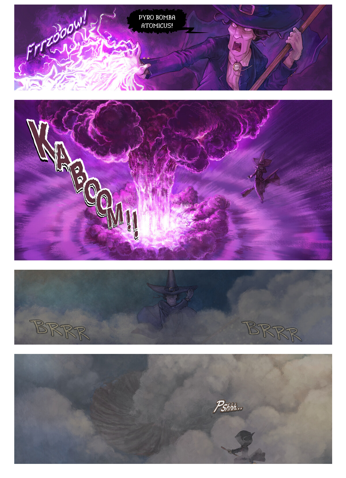 Pepper & Carrot, The Fight, page 4. English comic artwork by David Revoy.