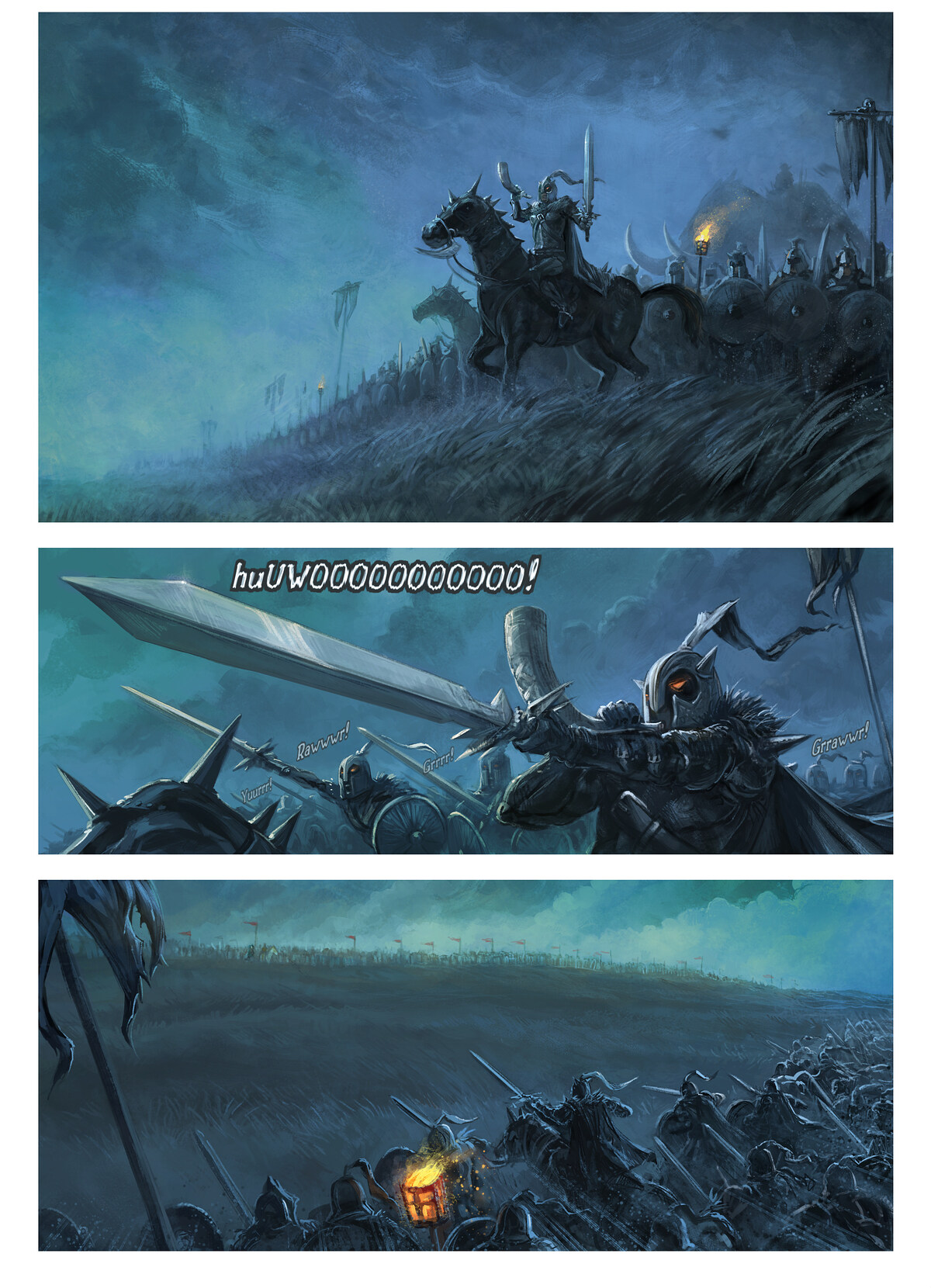 Pepper & Carrot, Spell of War, page 1. English comic artwork by David Revoy.