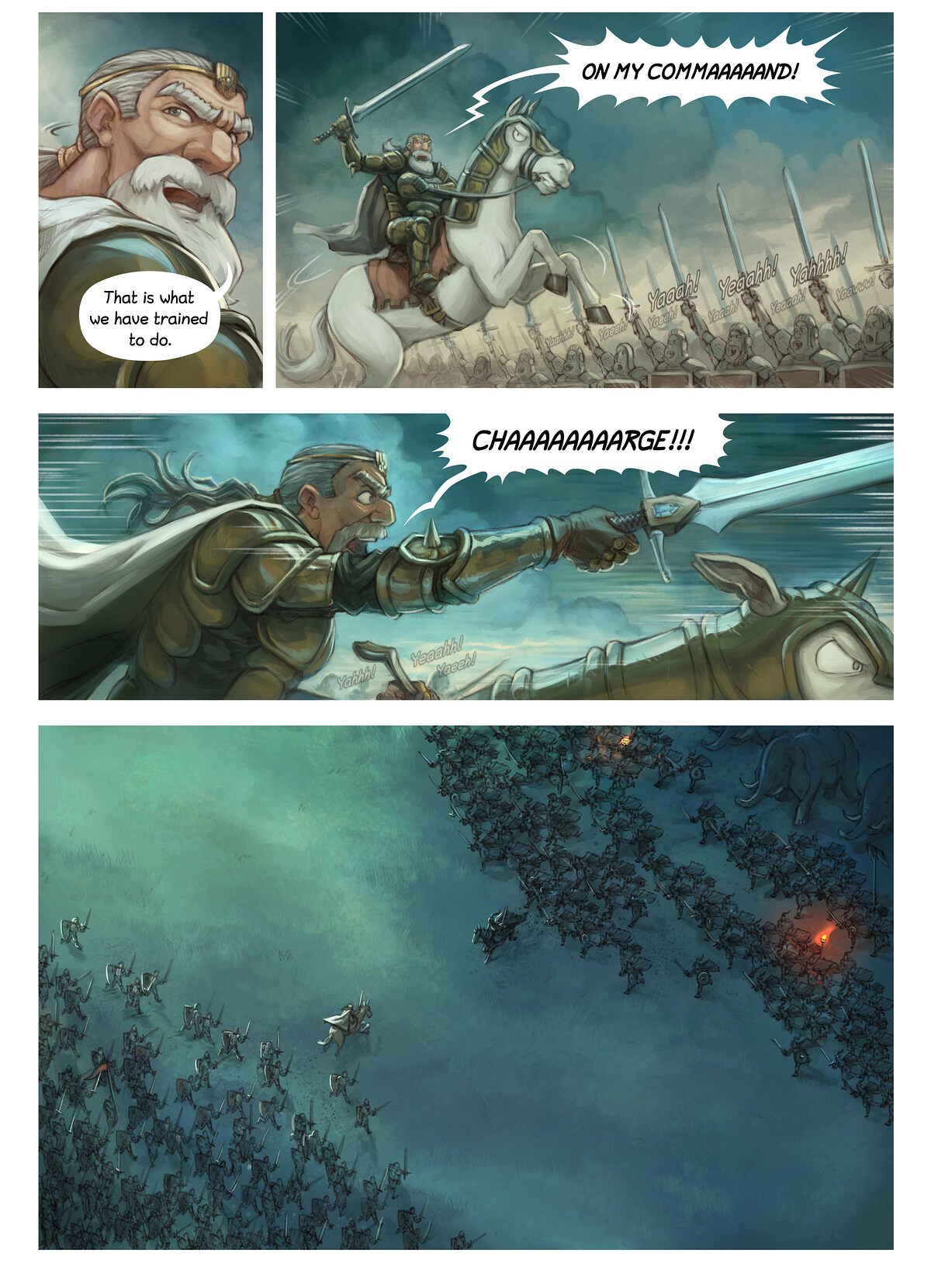 Pepper & Carrot, Spell of War, page 4. English comic artwork by David Revoy.