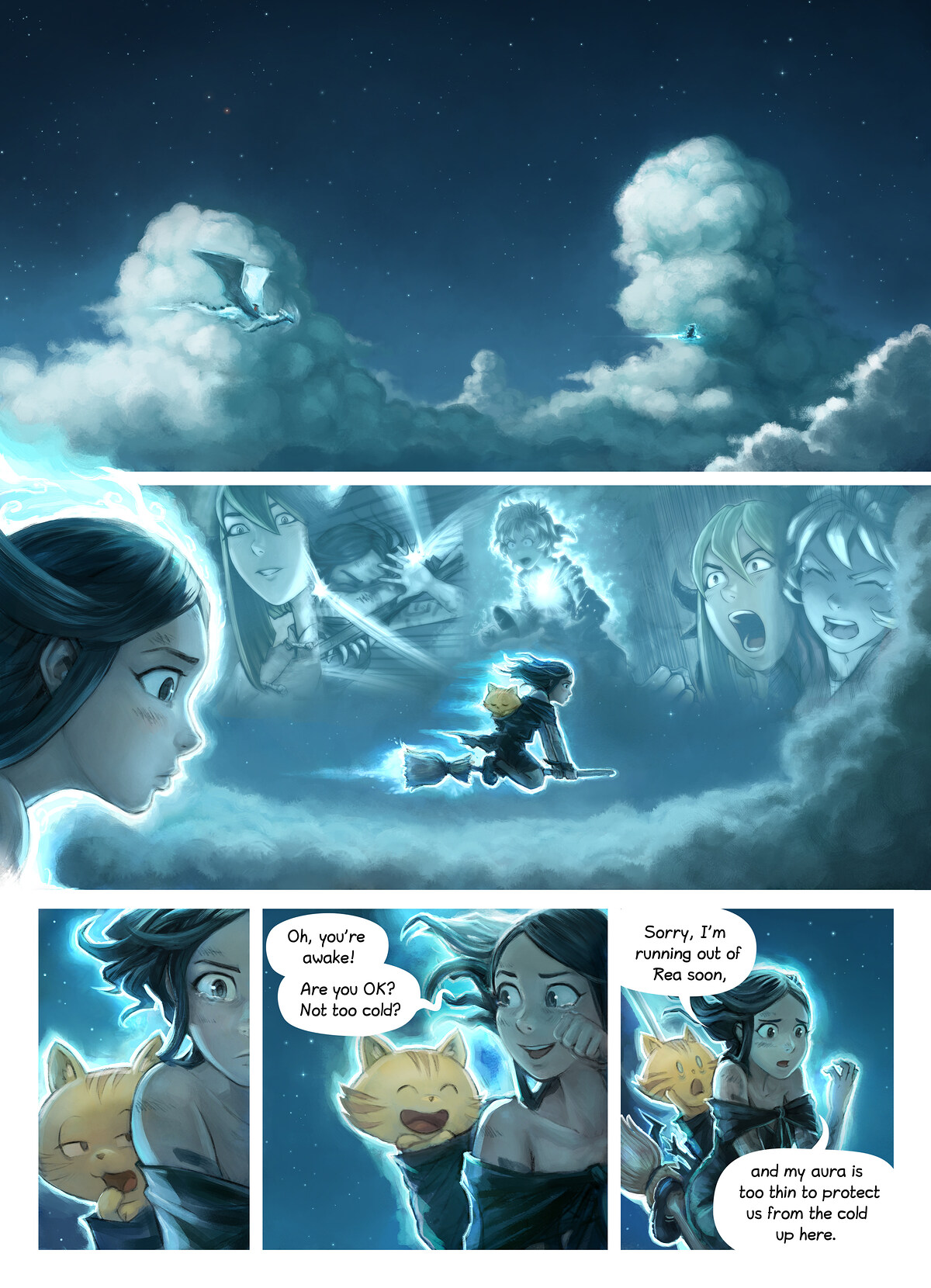 Pepper & Carrot, The Reflection, page 1. English comic artwork by David Revoy.