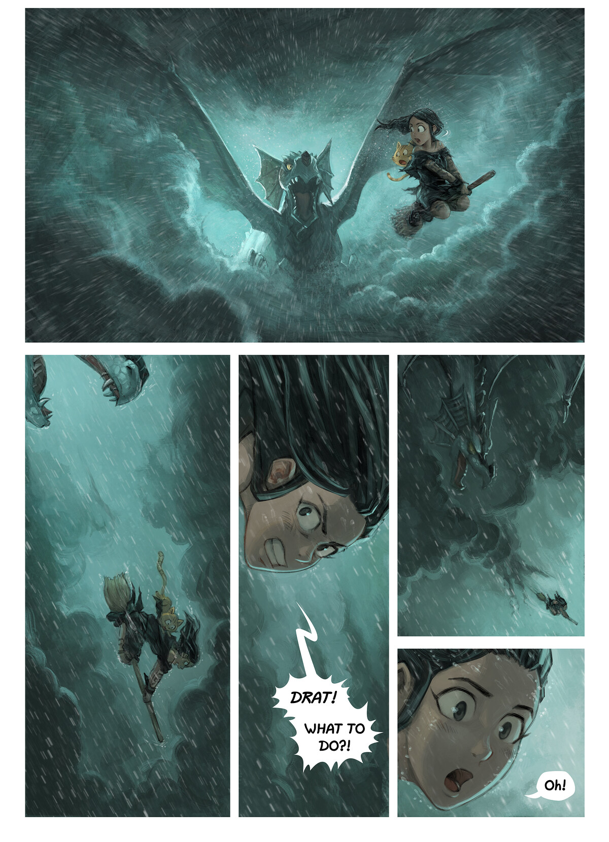 Pepper & Carrot, The Reflection, page 5. English comic artwork by David Revoy.