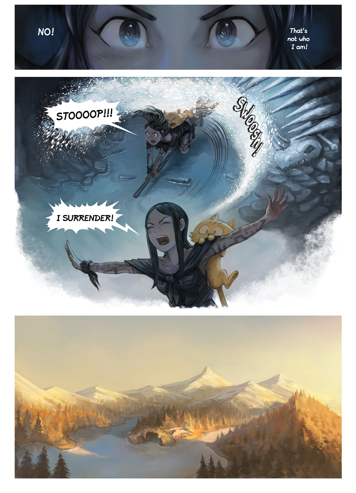 Pepper & Carrot, The Reflection, page 9. English comic artwork by David Revoy.