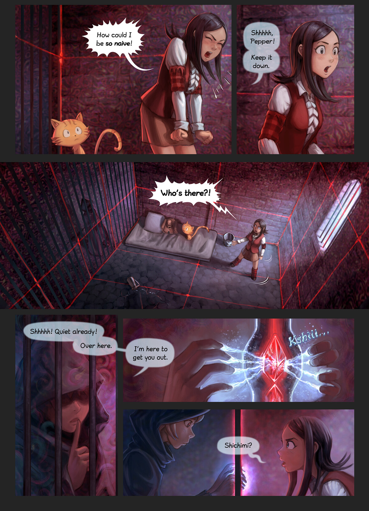 Pepper & Carrot, The Surprise Attack, page 3. English comic artwork by David Revoy.
