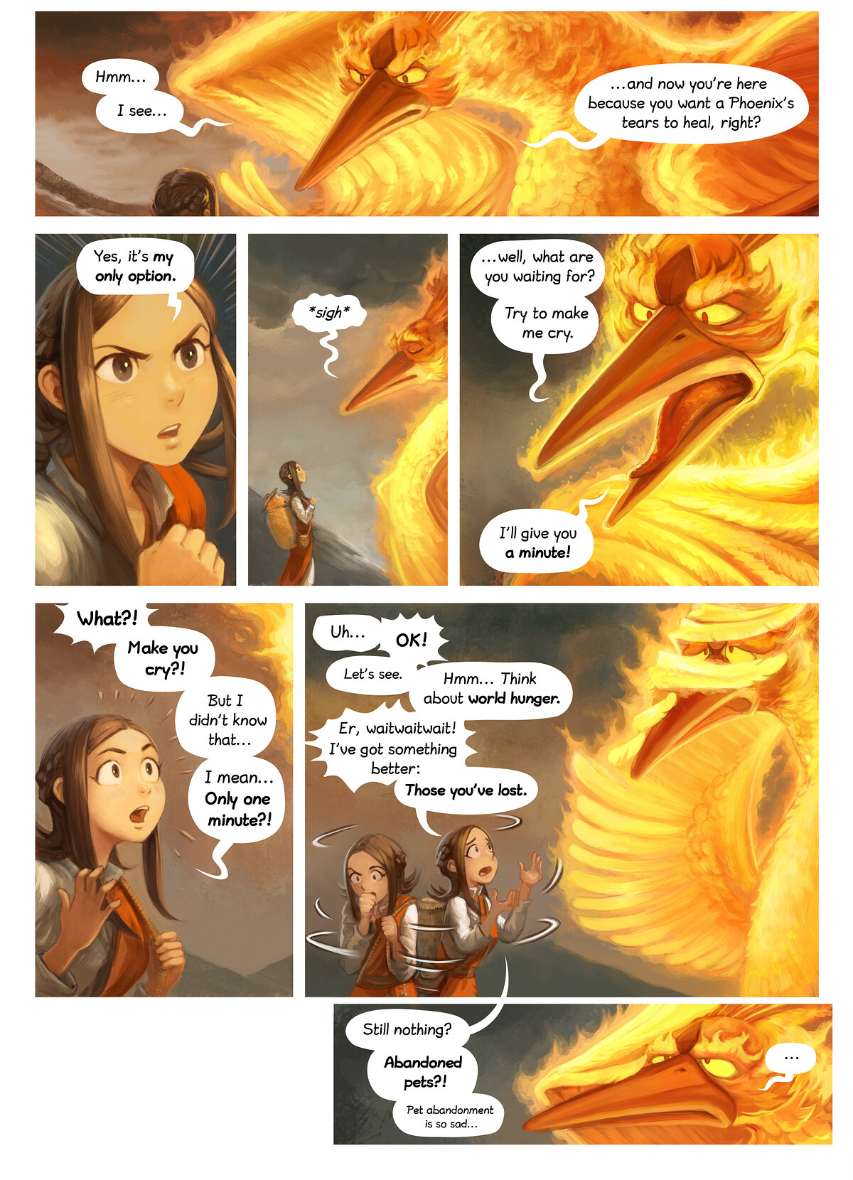Pepper & Carrot, The Tears of the Phoenix, page 5. English comic artwork by David Revoy.