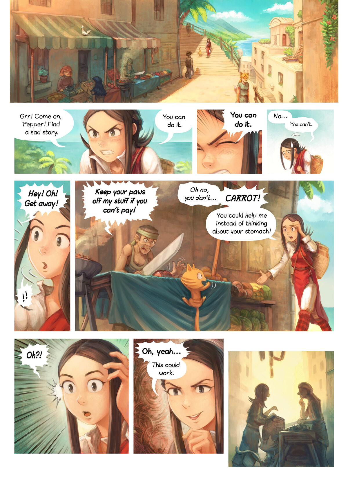 Pepper & Carrot, The Tears of the Phoenix, page 7. English comic artwork by David Revoy.