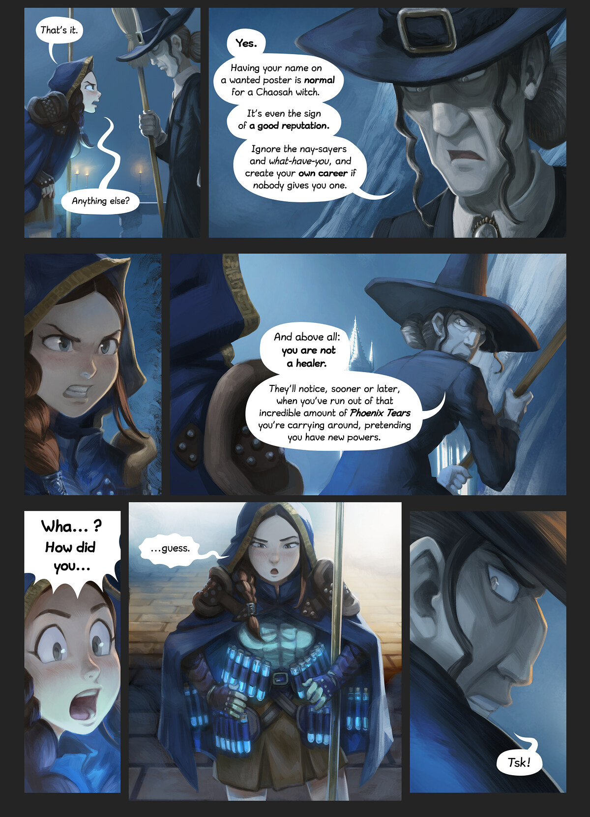 Pepper & Carrot, The Healer, page 5. English comic artwork by David Revoy.