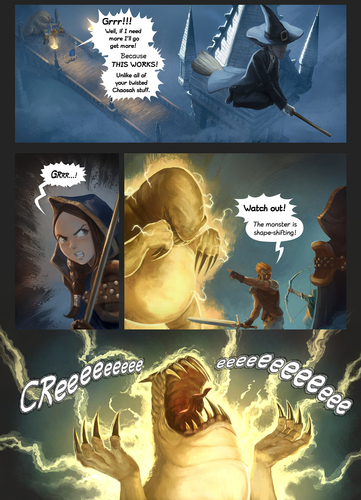 Pepper & Carrot, The Healer, page 6. English comic artwork by David Revoy.