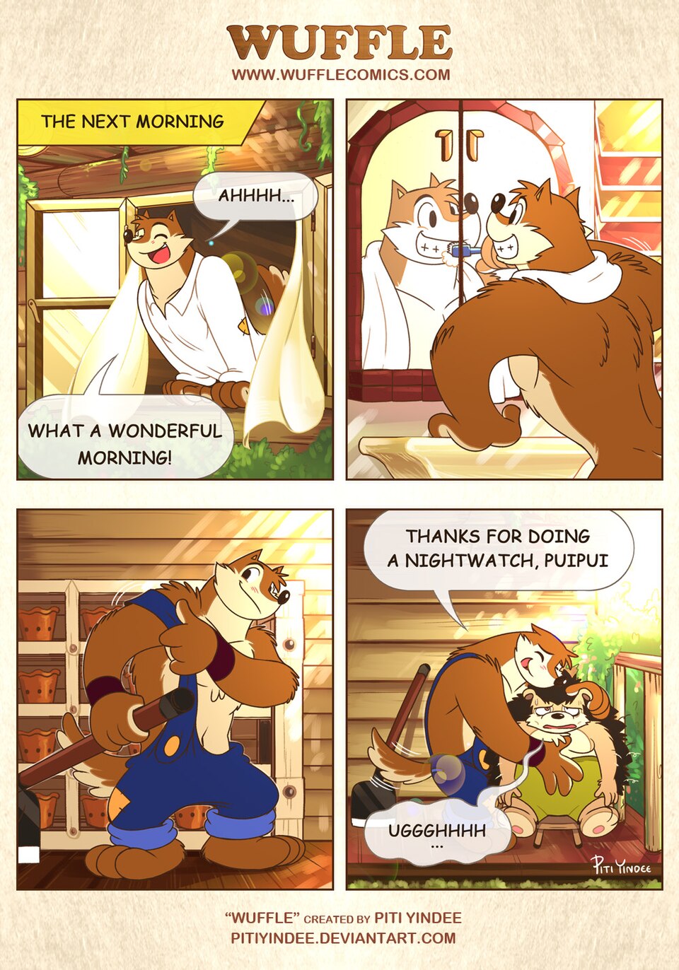 Wuffle, A Nightmare on Gingerbread Street, page 3. English comic artwork by Piti Yindee.
